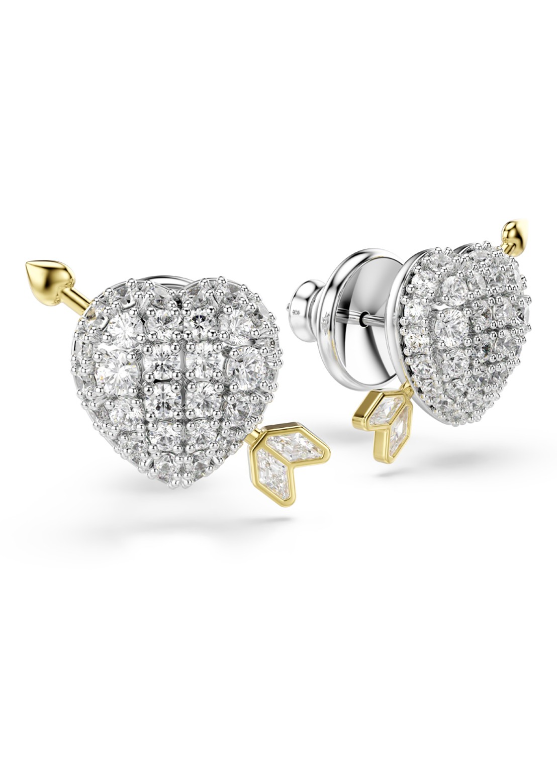 Swarovski Idyllia oorstekers met kristal - detail 3 zilver