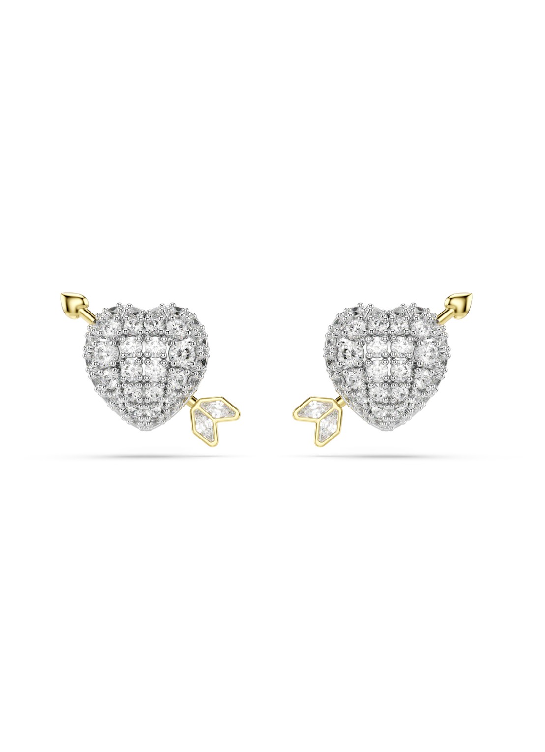 Swarovski Idyllia oorstekers met kristal - voorkant zilver