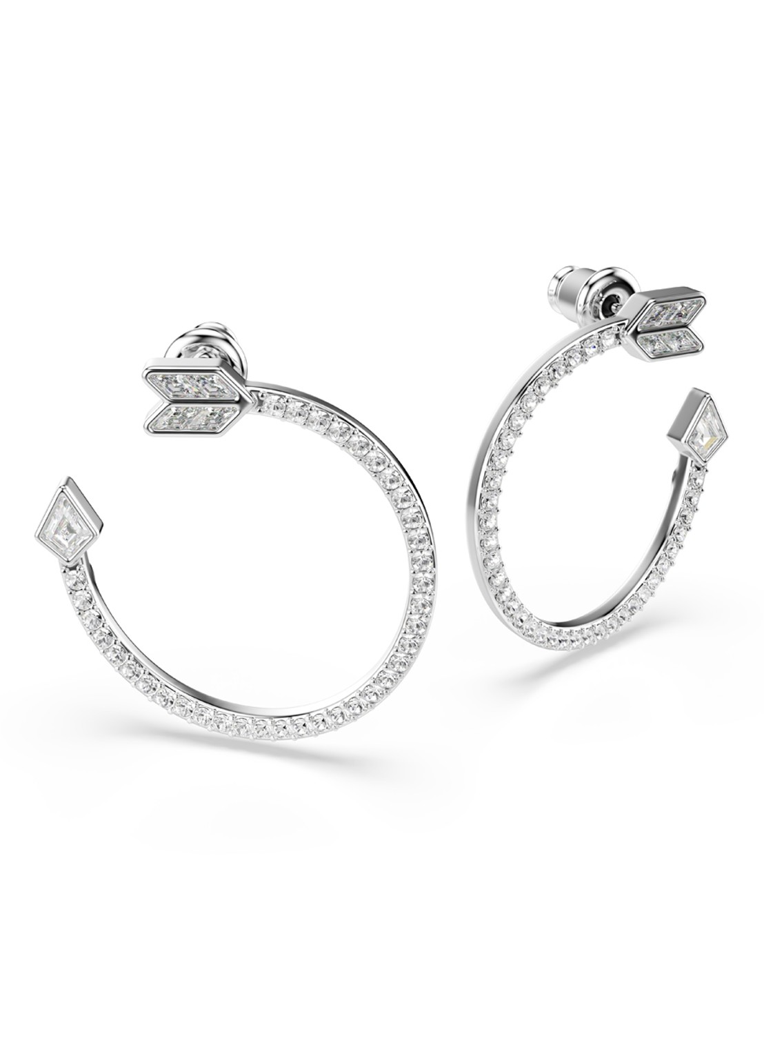 Swarovski Idyllia oorstekers met kristal - detail 3 zilver