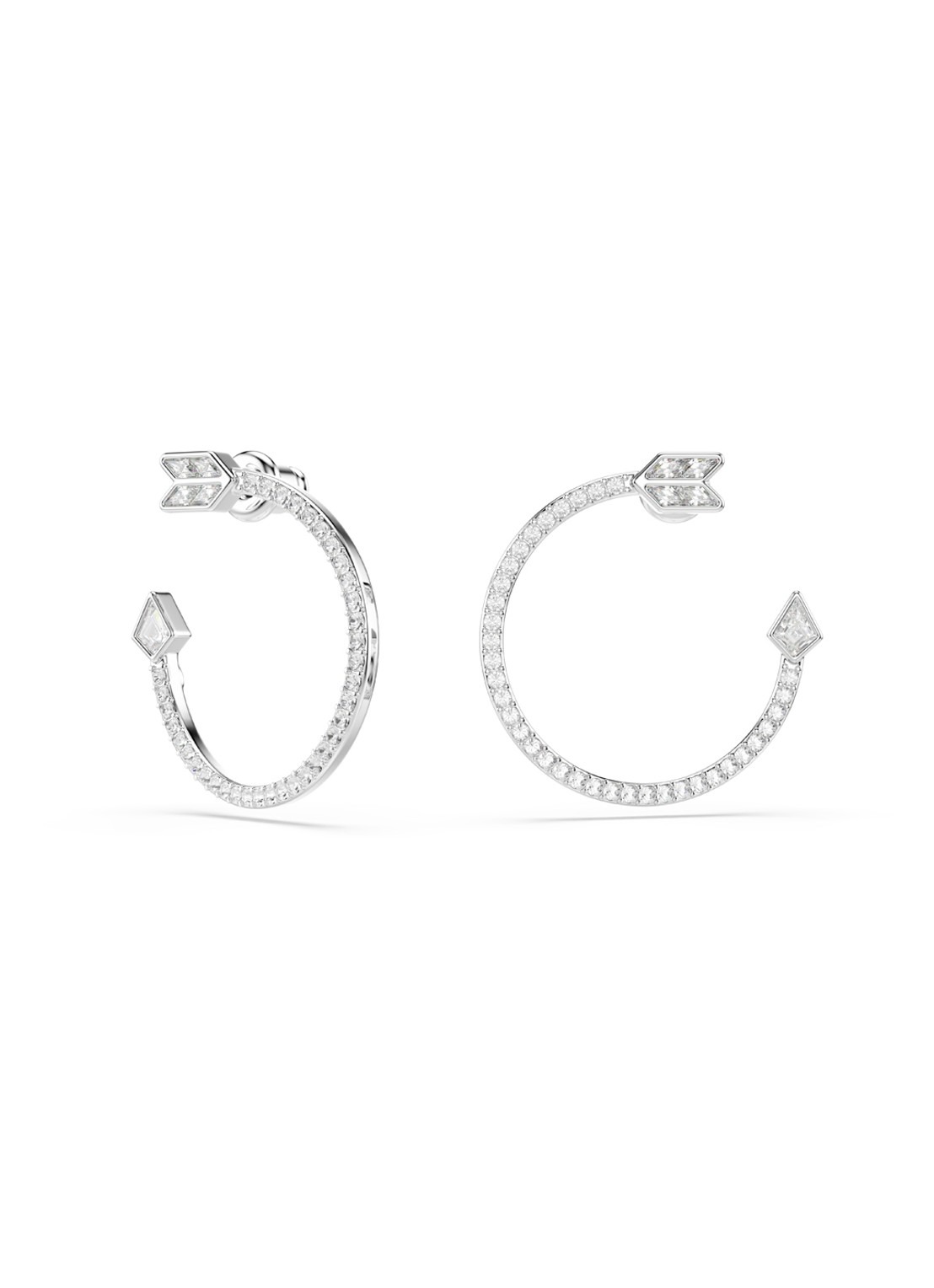 Swarovski Idyllia oorstekers met kristal - detail 5 zilver