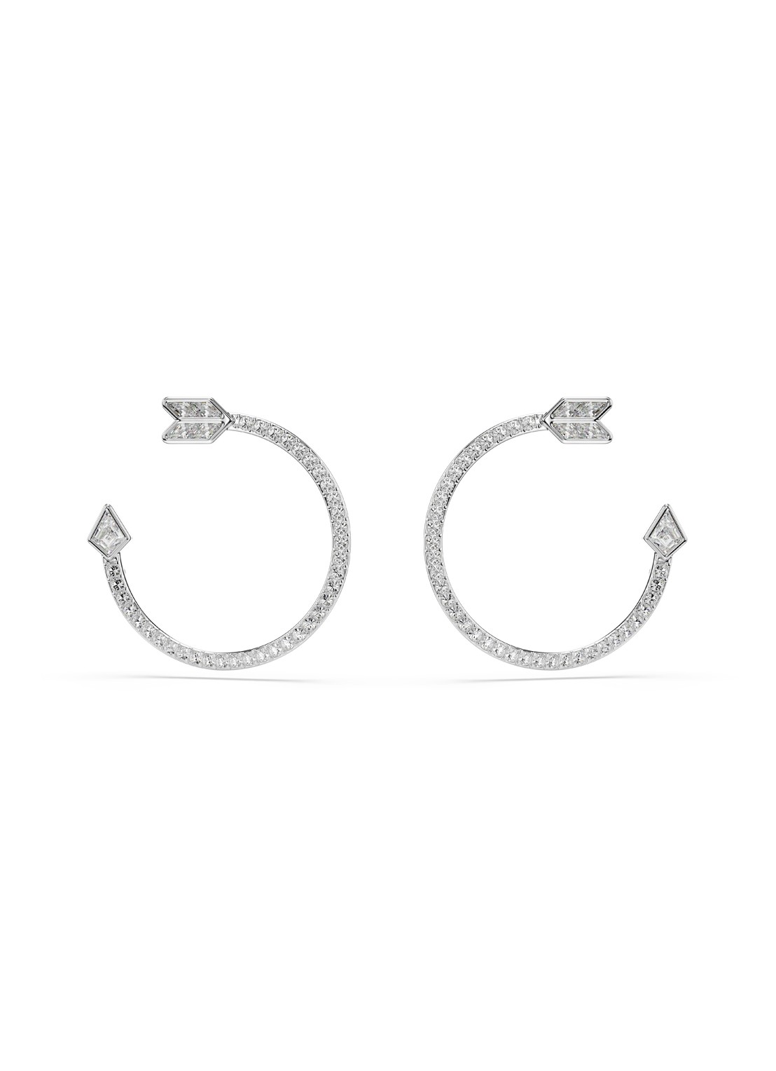 Swarovski Idyllia oorstekers met kristal - voorkant zilver