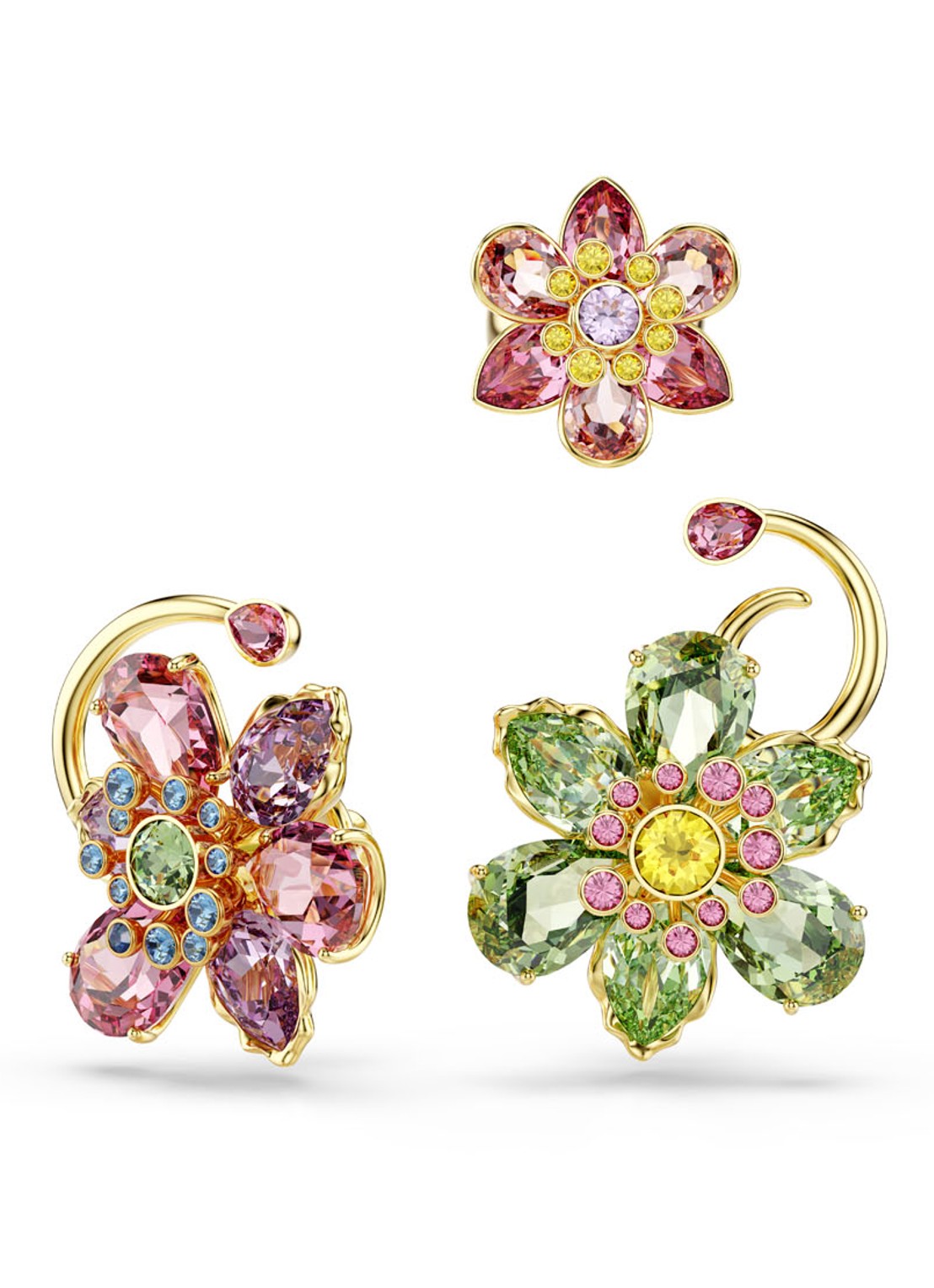 Swarovski Idyllia oorstekers verguld set van 3  - detail goud
