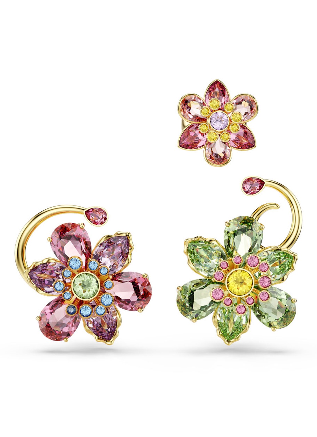 Swarovski Idyllia oorstekers verguld set van 3  - voorkant 5 goud