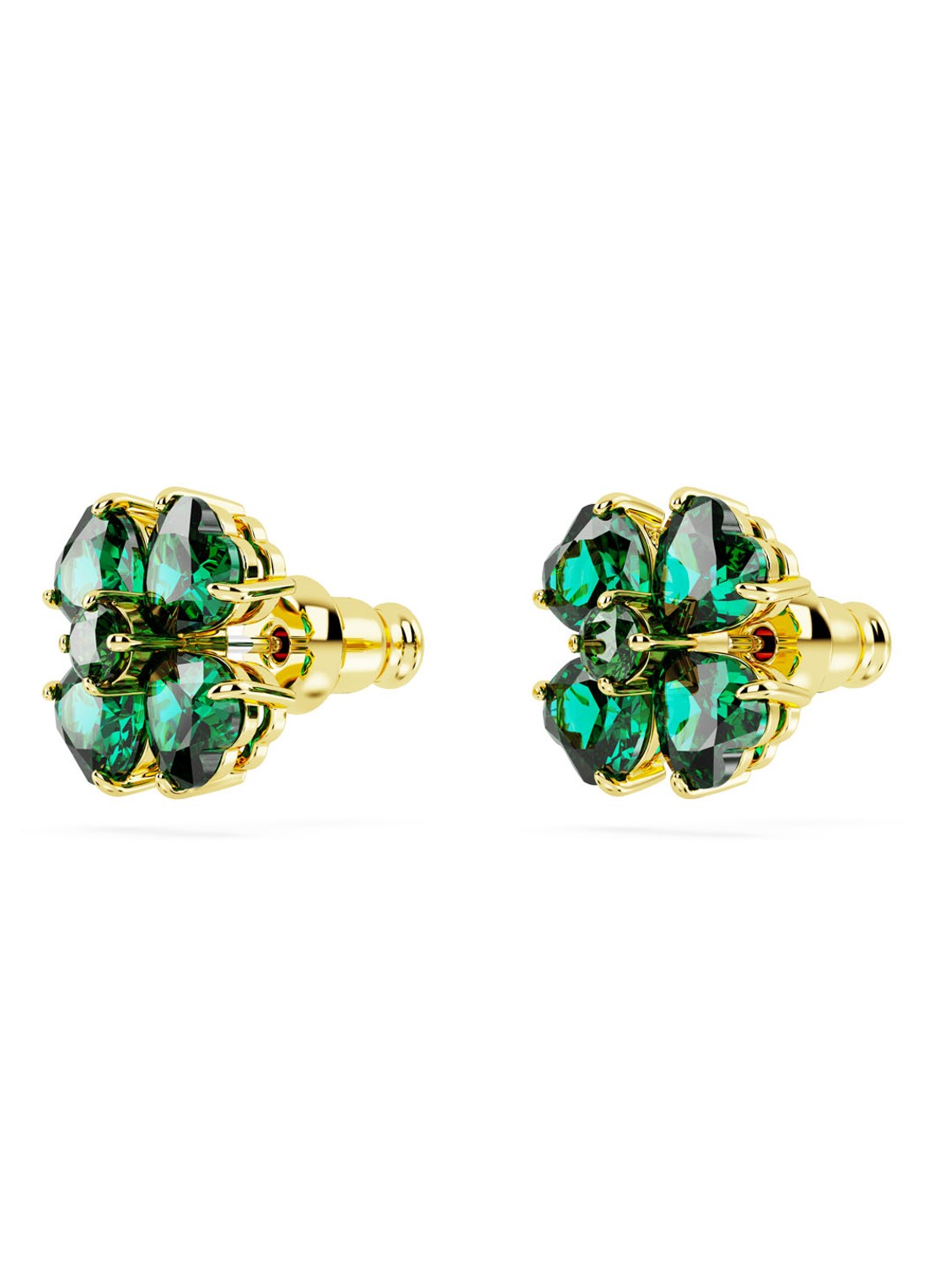 Swarovski Idyllia oorstekers verguld - detail 3 groen