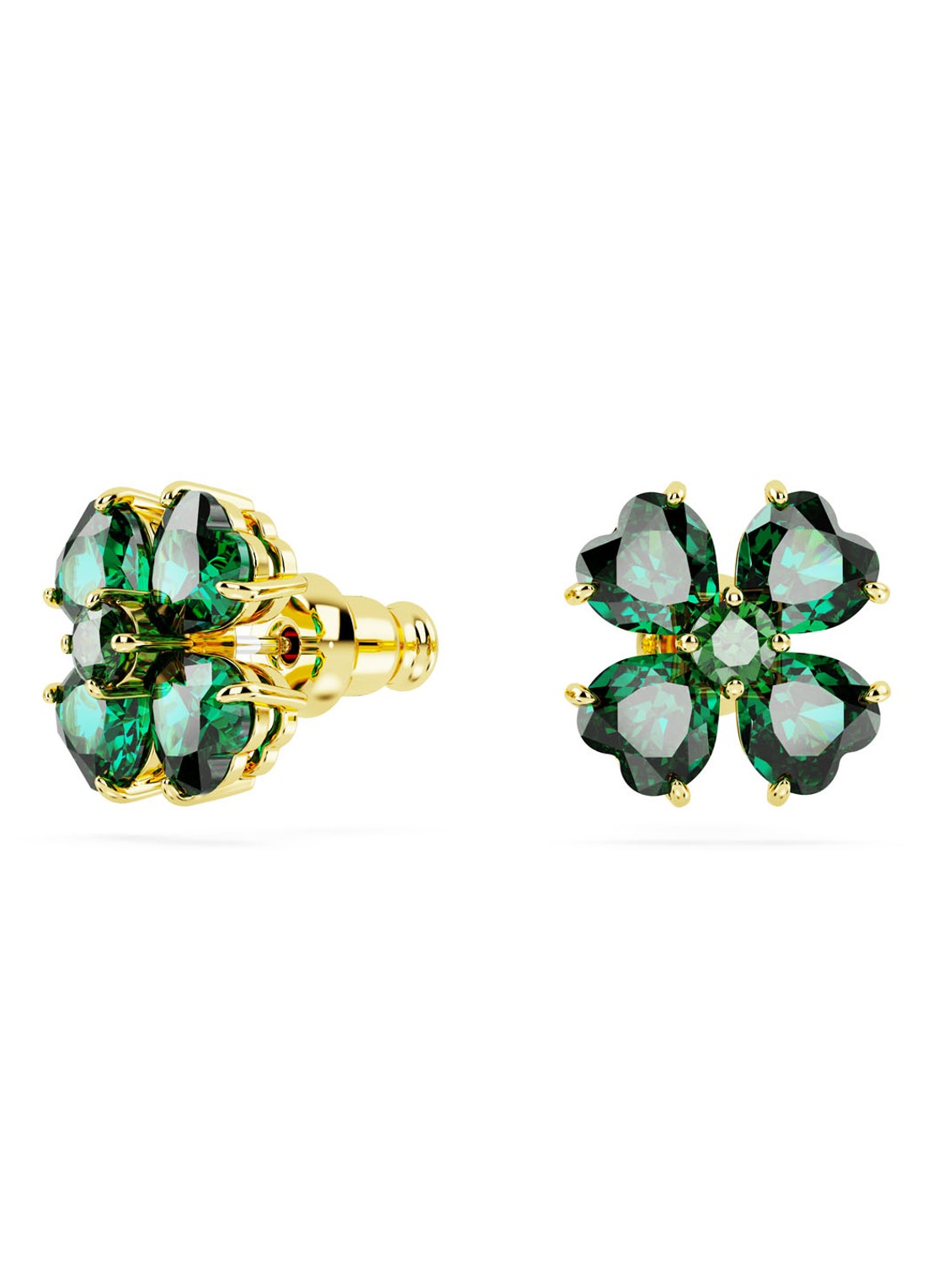 Swarovski Idyllia oorstekers verguld - voorkant 2 groen