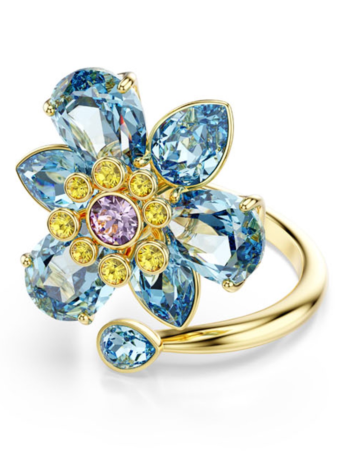 Swarovski Idyllia ring verguld 55  - voorkant goud