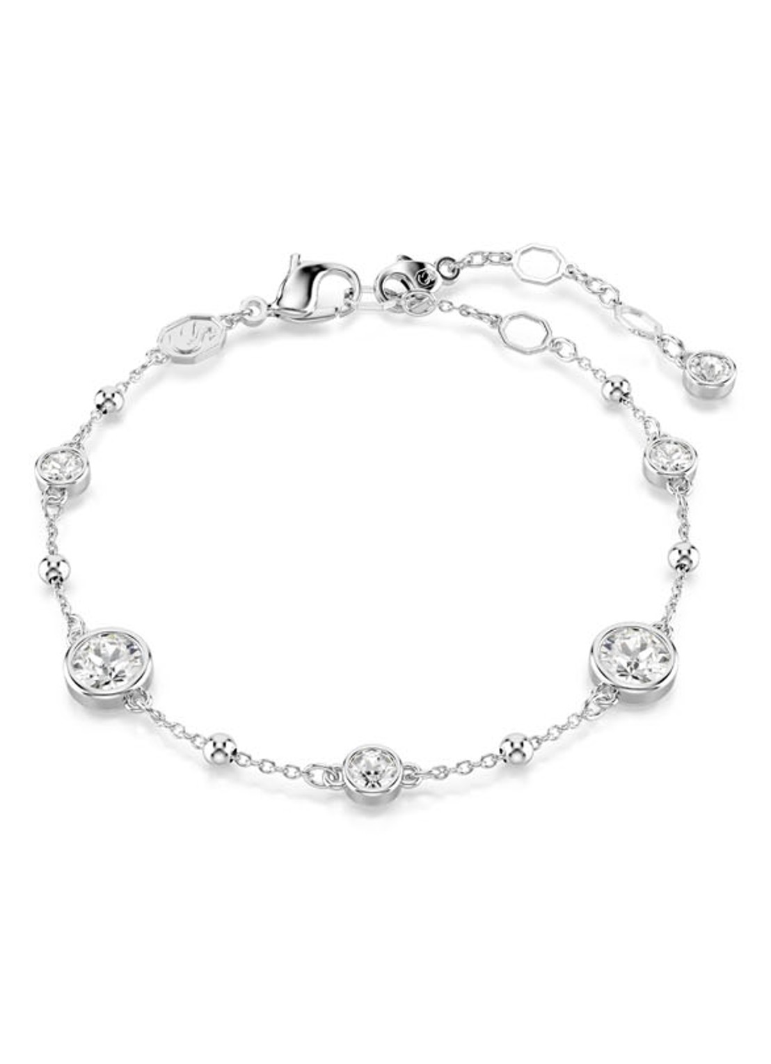 Swarovski Imber armband met kristal M - voorkant zilver