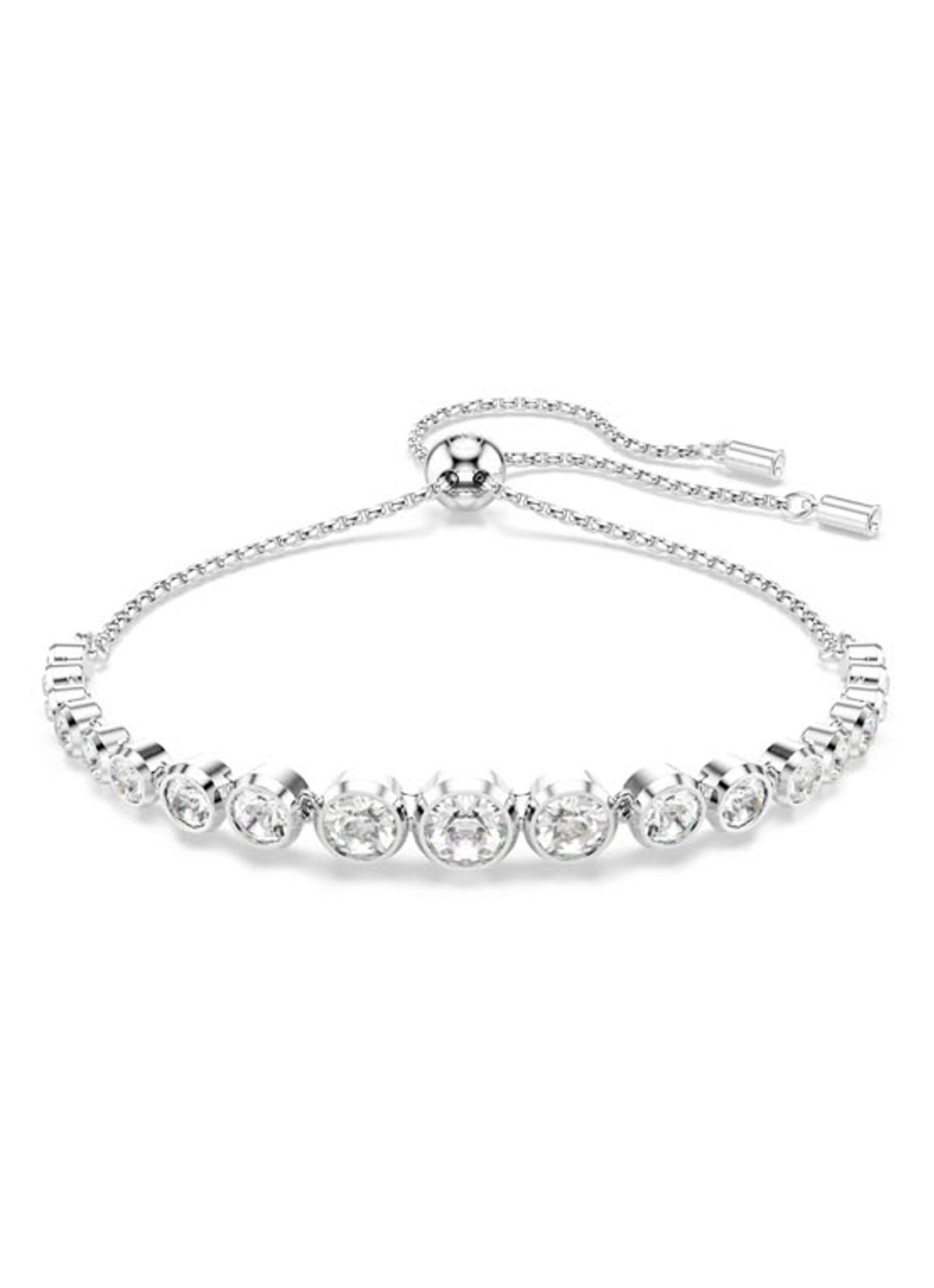 Swarovski Imber armband met kristal M  - voorkant zilver
