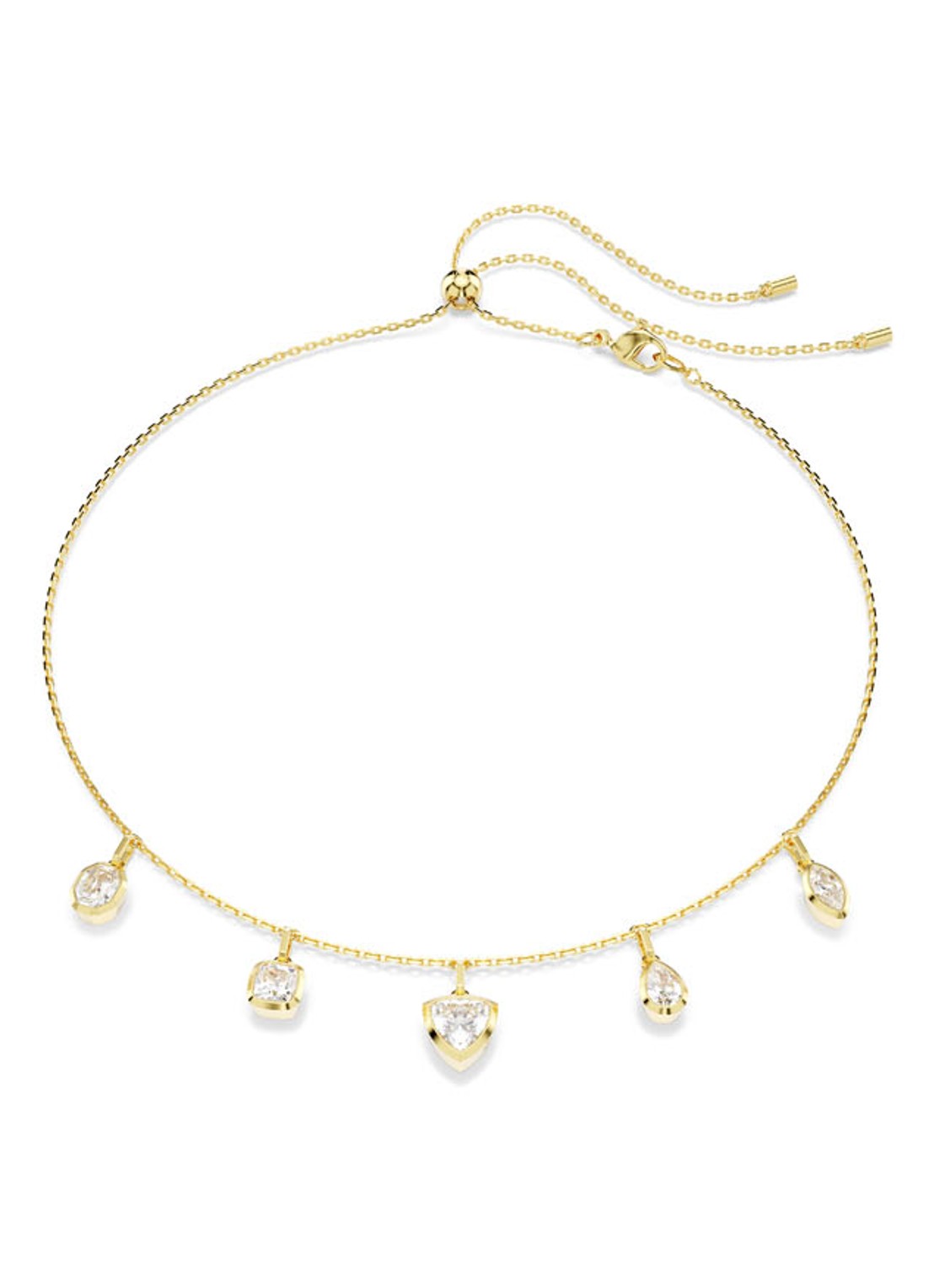 Swarovski Imber ketting verguld  - voorkant goud