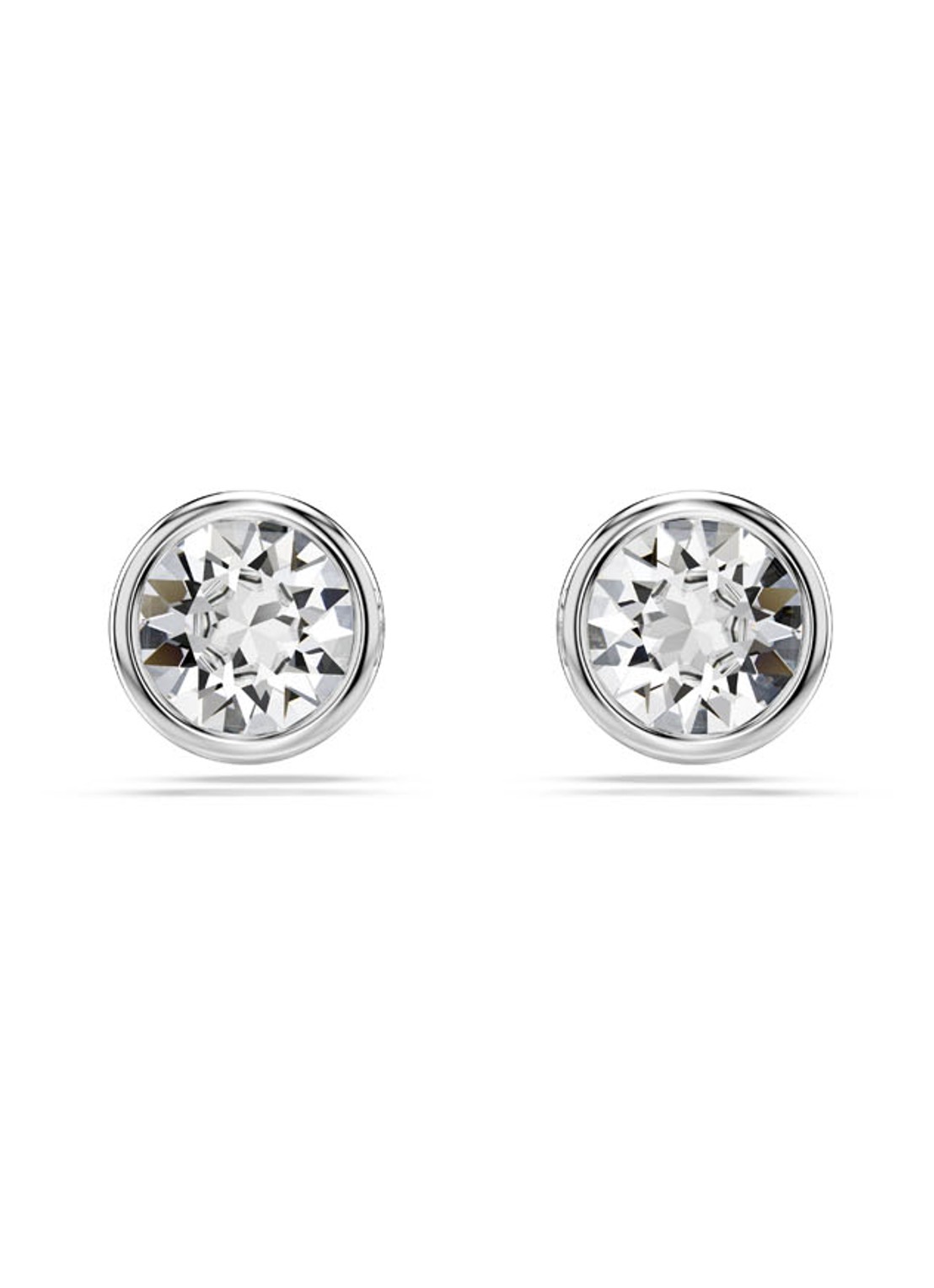 Swarovski Imber oorknopjes met kristal - voorkant zilver