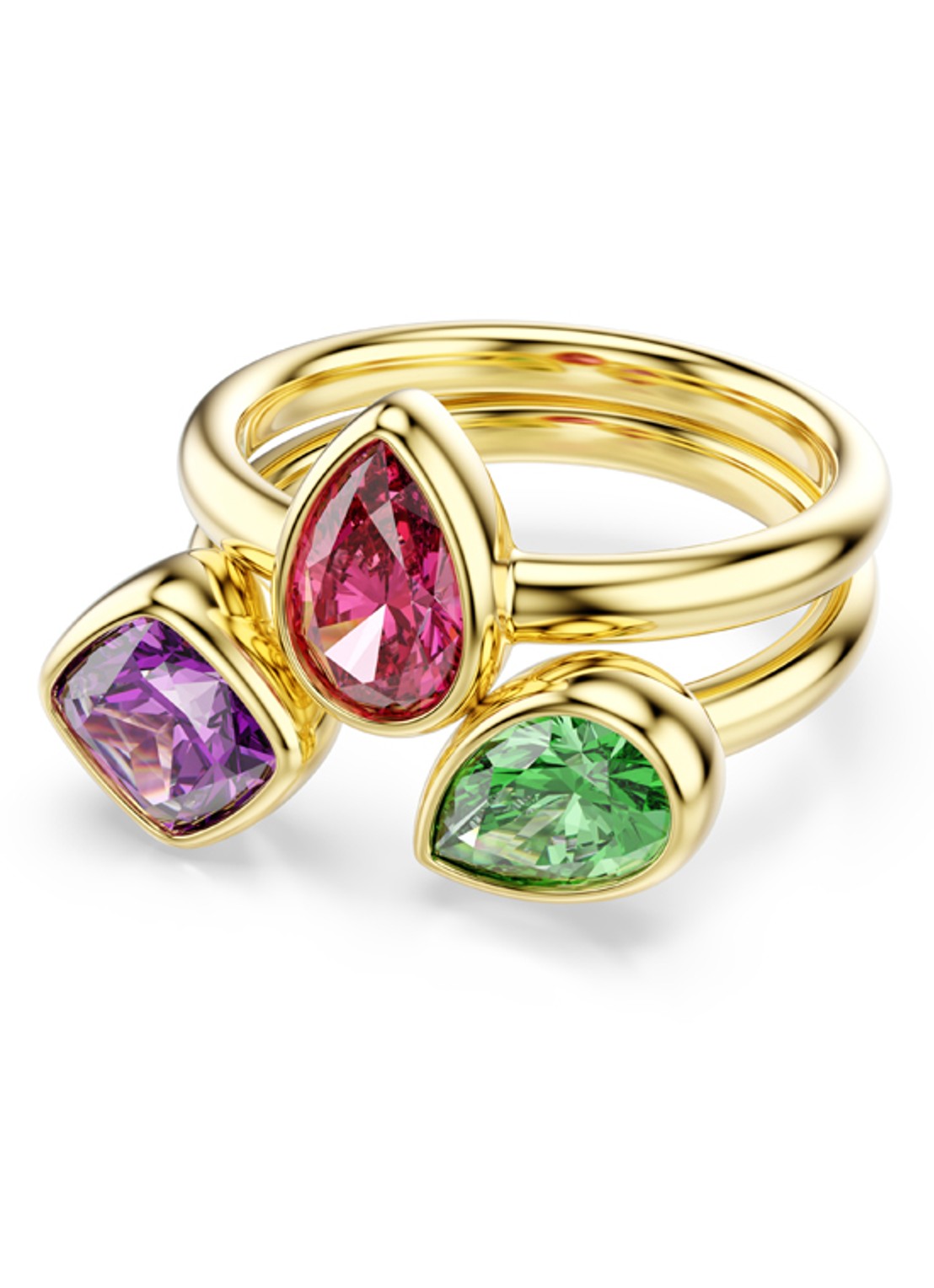 Swarovski Imber ring verguld 60 - voorkant goud