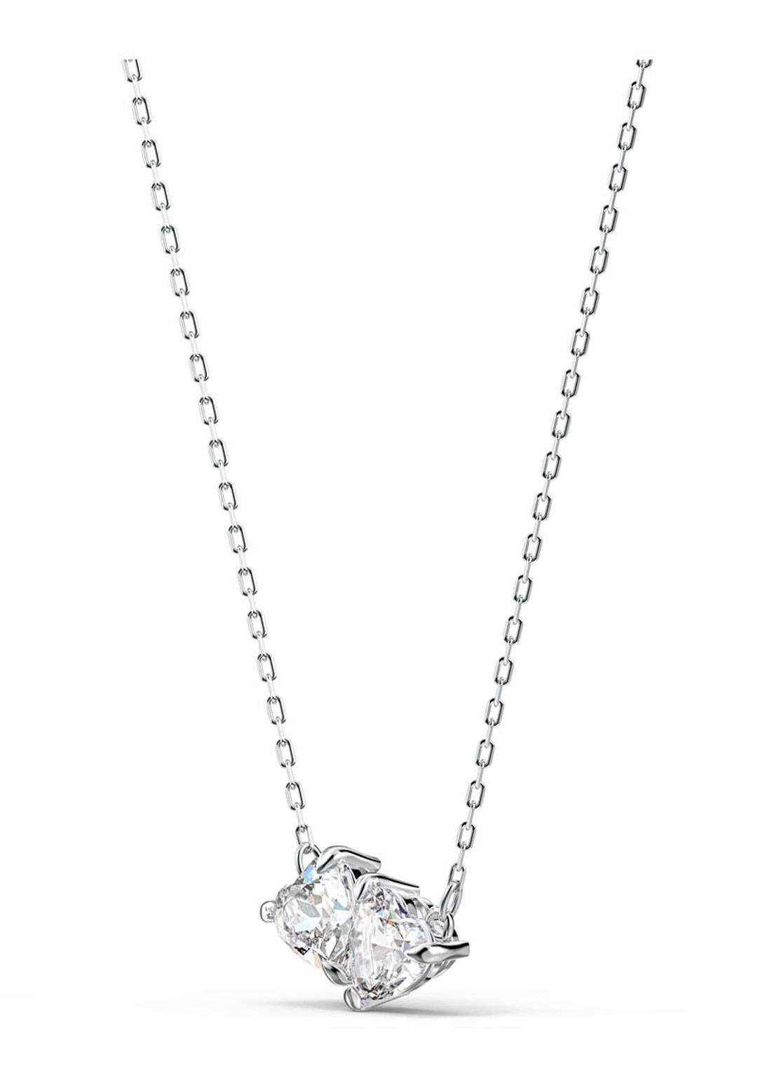 Swarovski Ketting met hanger en kristal - detail zilver