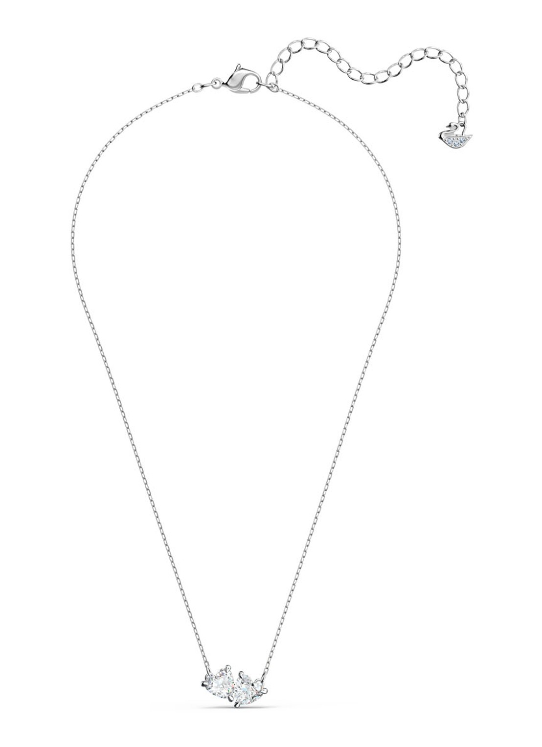 Swarovski Ketting met hanger en kristal - voorkant 3 zilver