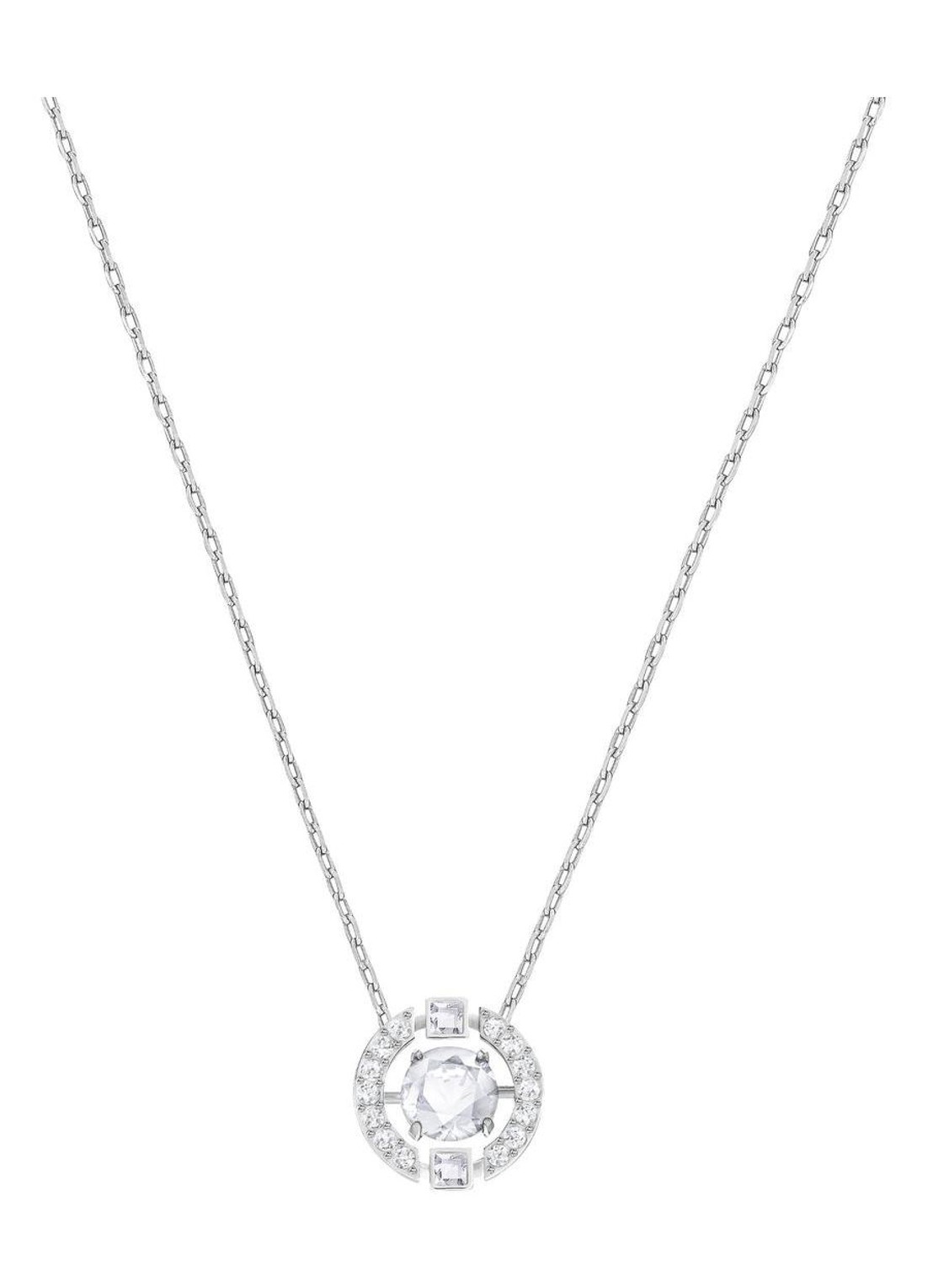 Swarovski Ketting met kristal - voorkant 3 zilver