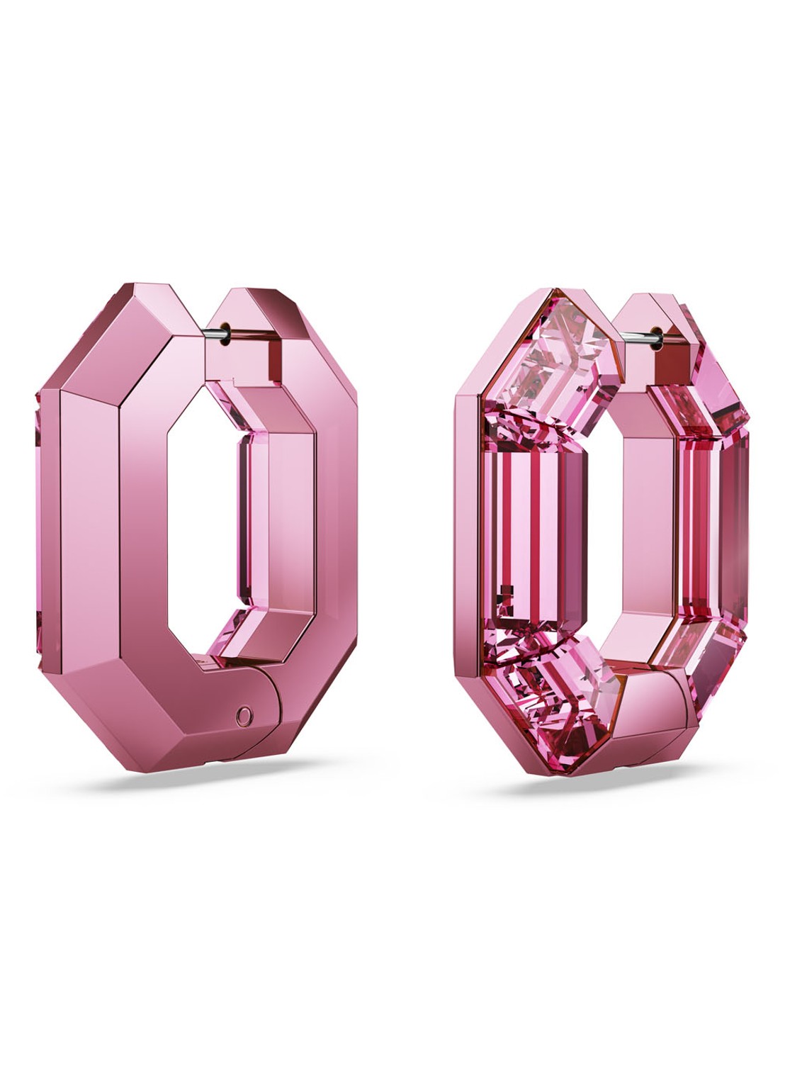 Swarovski Lucent oorringen met kristal - detail 3 roze