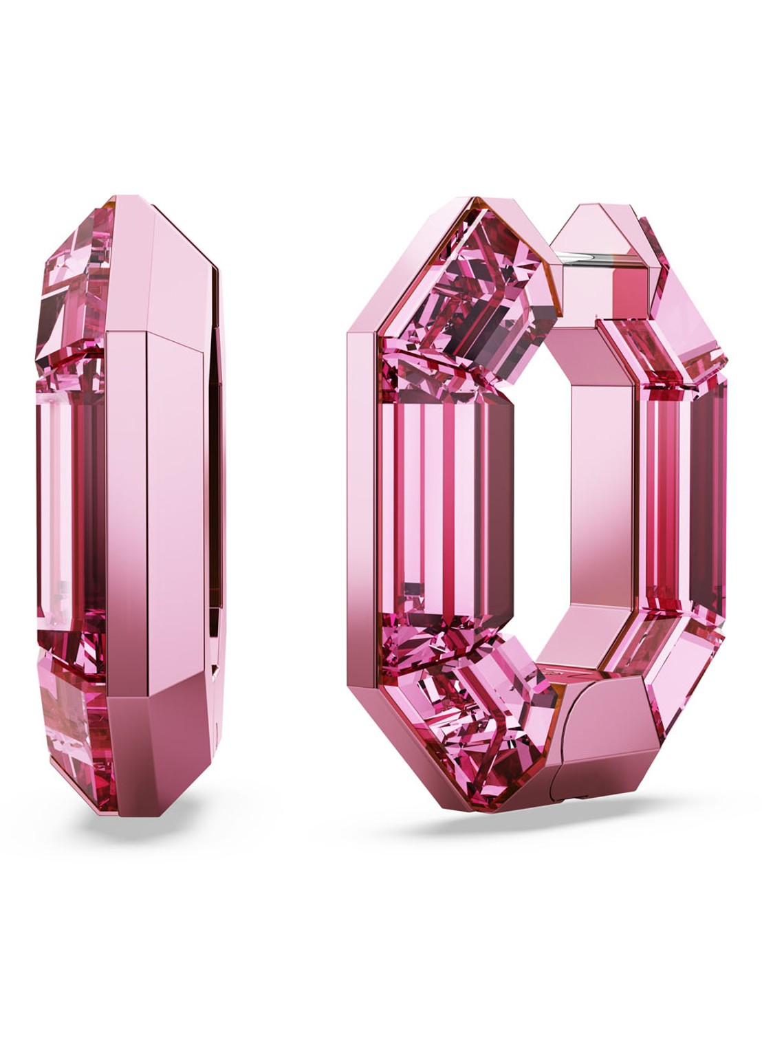 Swarovski Lucent oorringen met kristal - voorkant roze