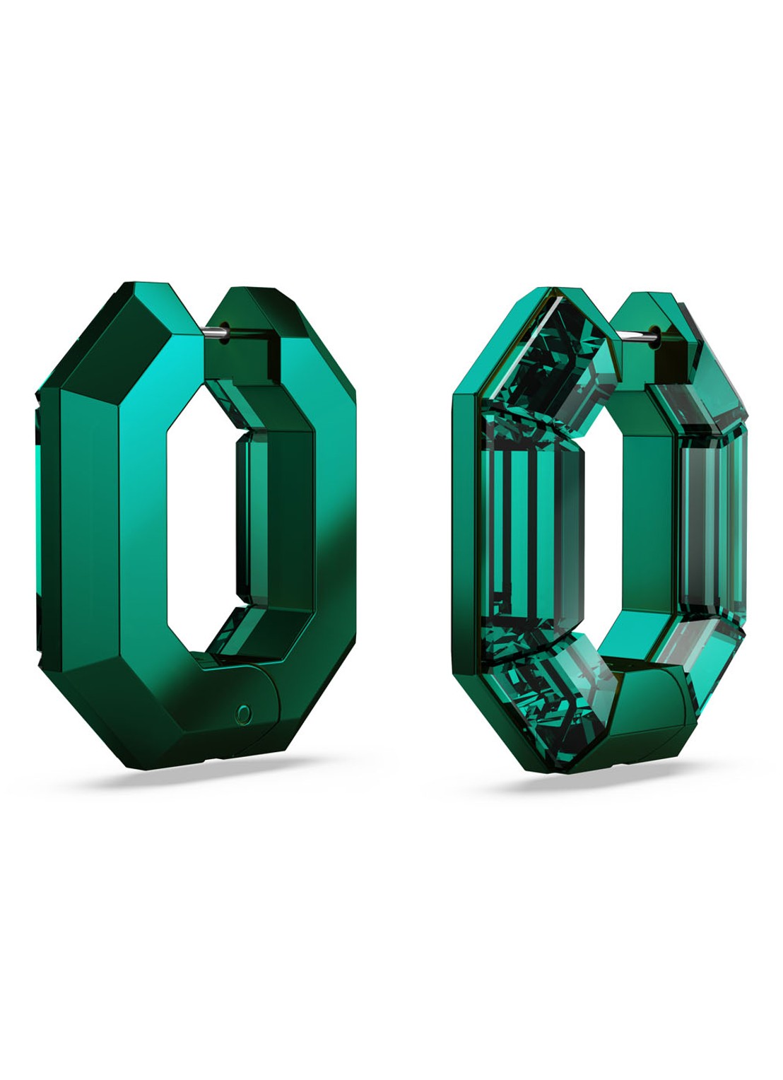 Swarovski Lucent oorringen met kristal - detail 2 groen