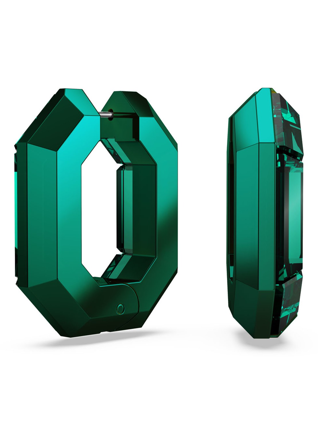 Swarovski Lucent oorringen met kristal - detail 3 groen