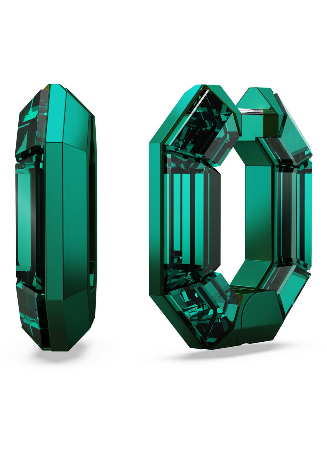 Swarovski Lucent oorringen met kristal - voorkant 4 groen