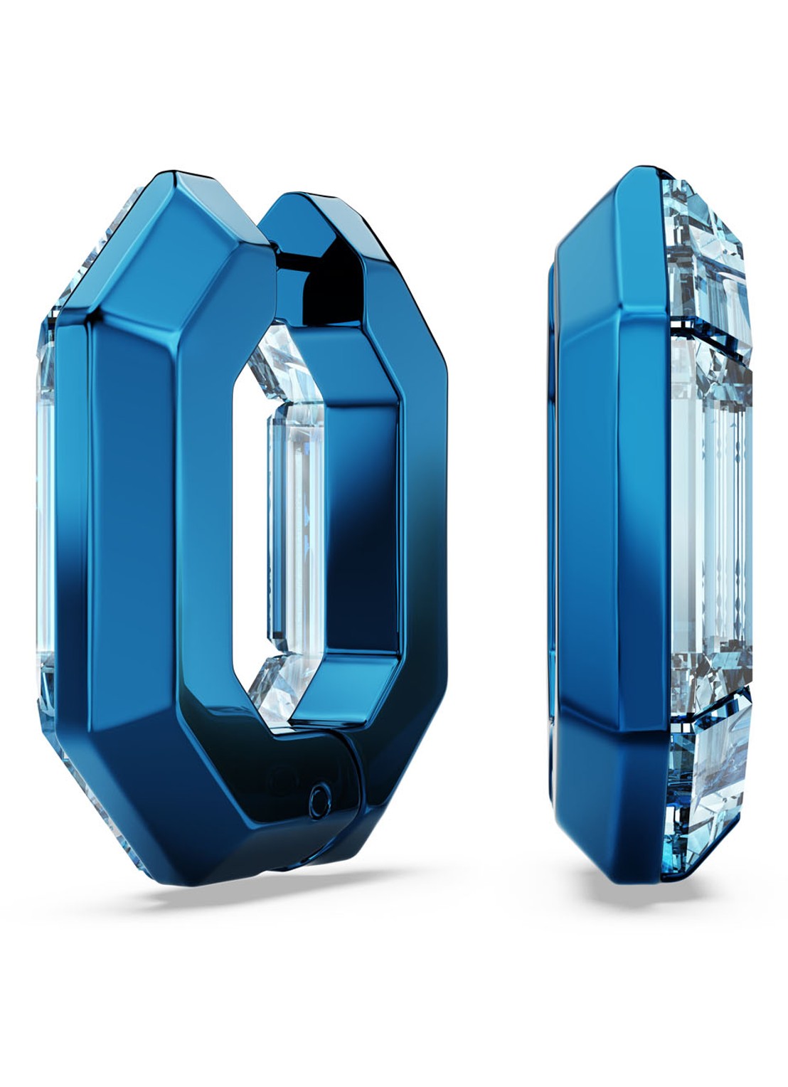Swarovski Lucent oorringen met kristal - voorkant blauw