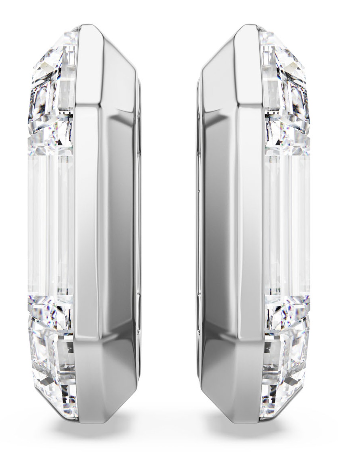 Swarovski Lucent oorringen met kristal - detail zilver