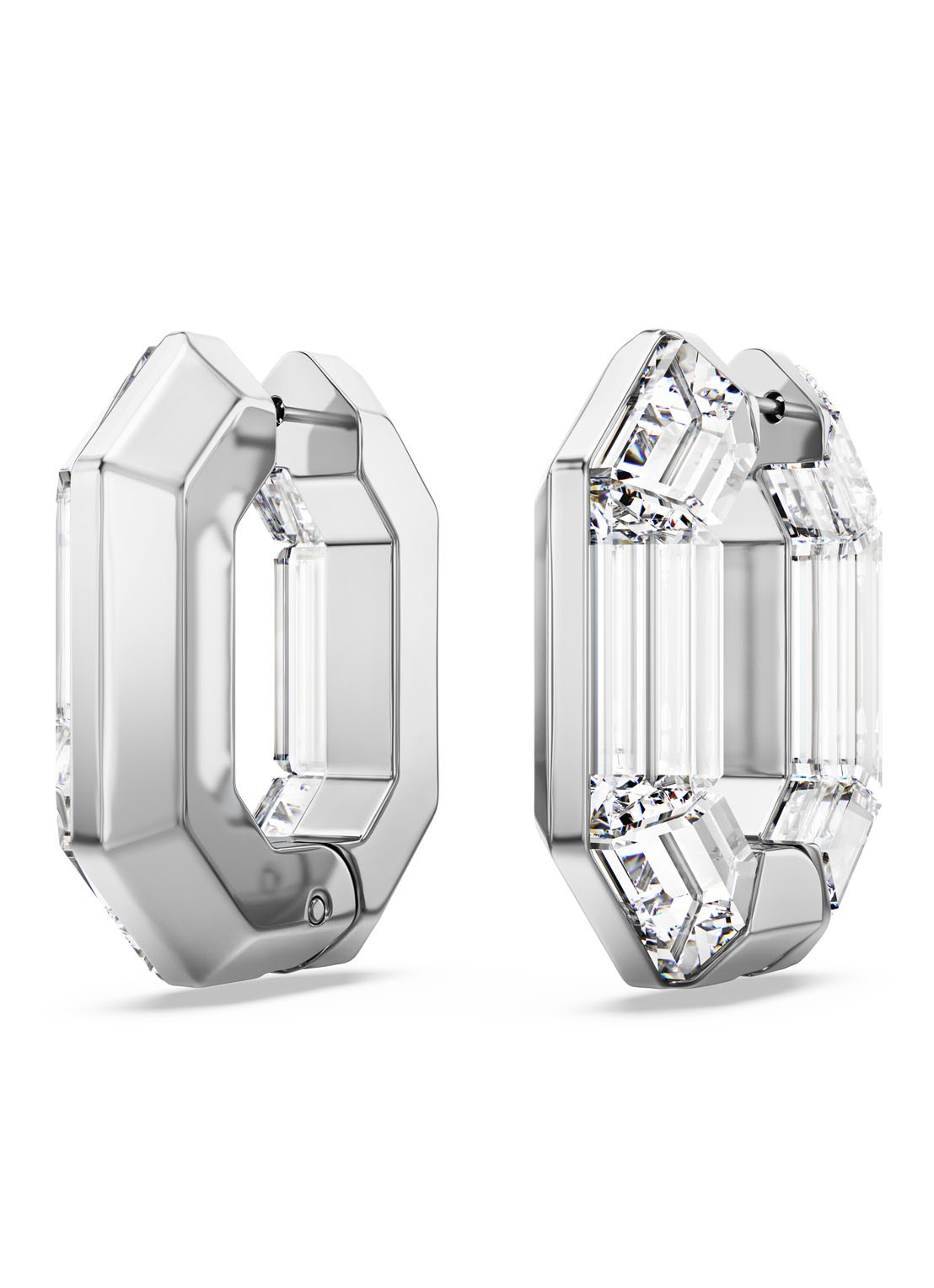 Swarovski Lucent oorringen met kristal - detail 2 zilver