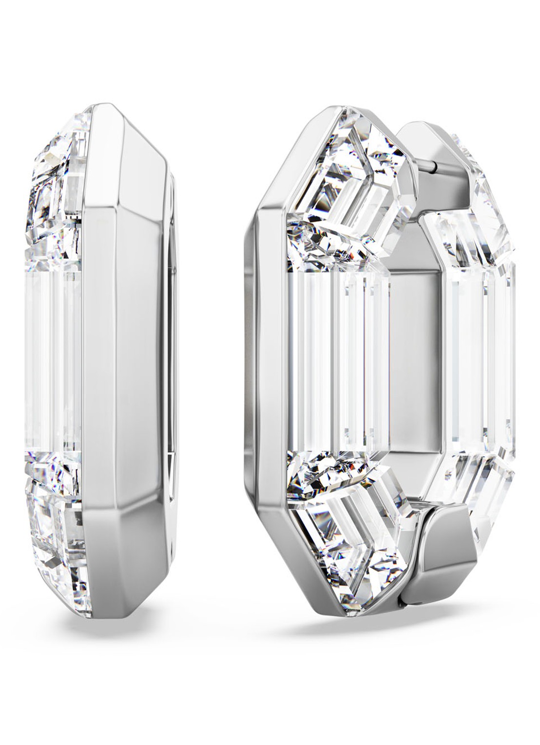 Swarovski Lucent oorringen met kristal - detail 3 zilver