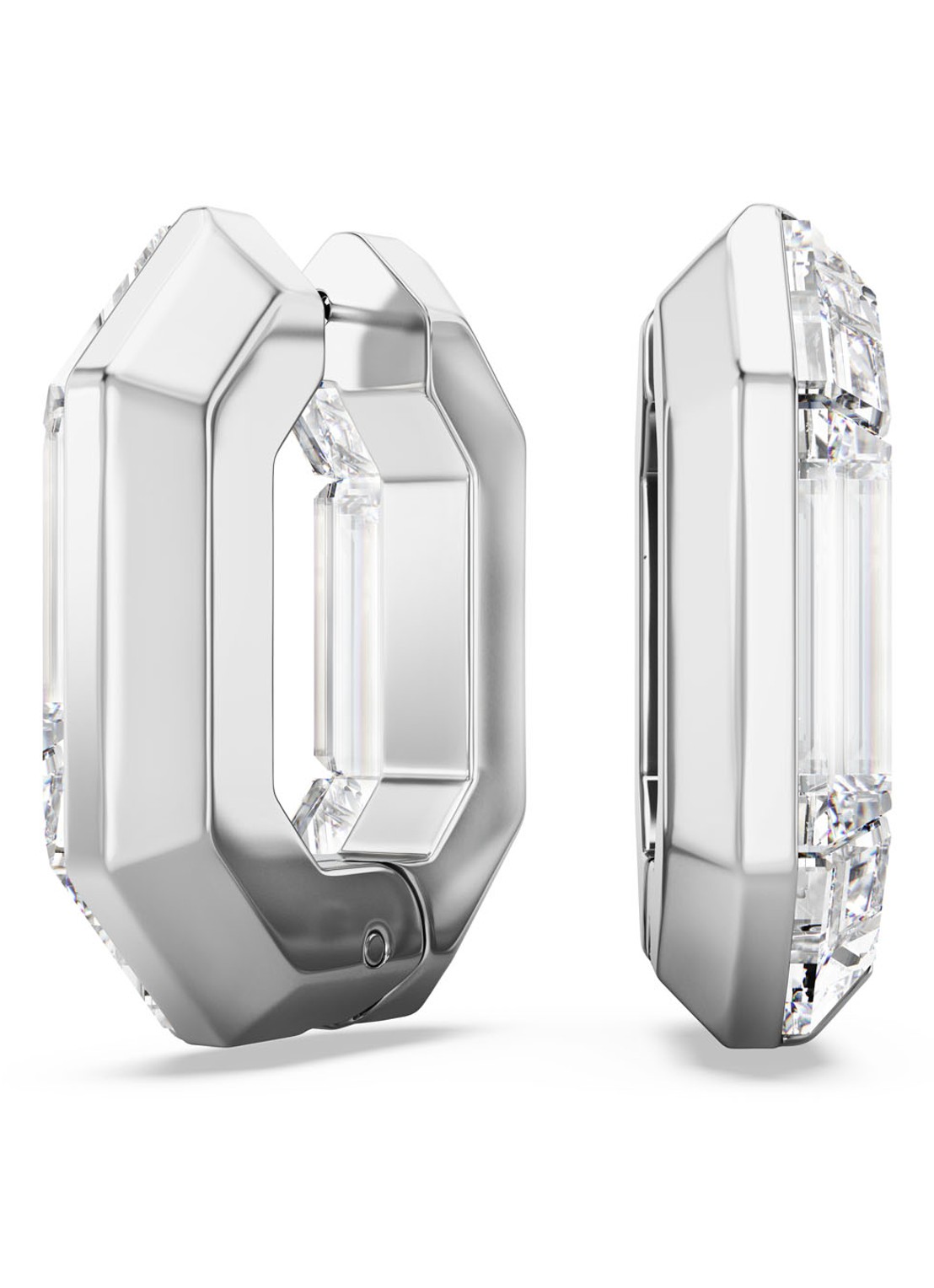 Swarovski Lucent oorringen met kristal - voorkant 4 zilver