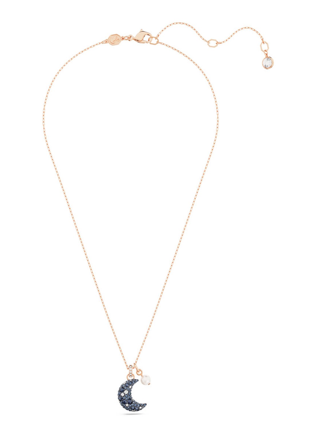 Swarovski Luna ketting verguld - voorkant 4 roségoud