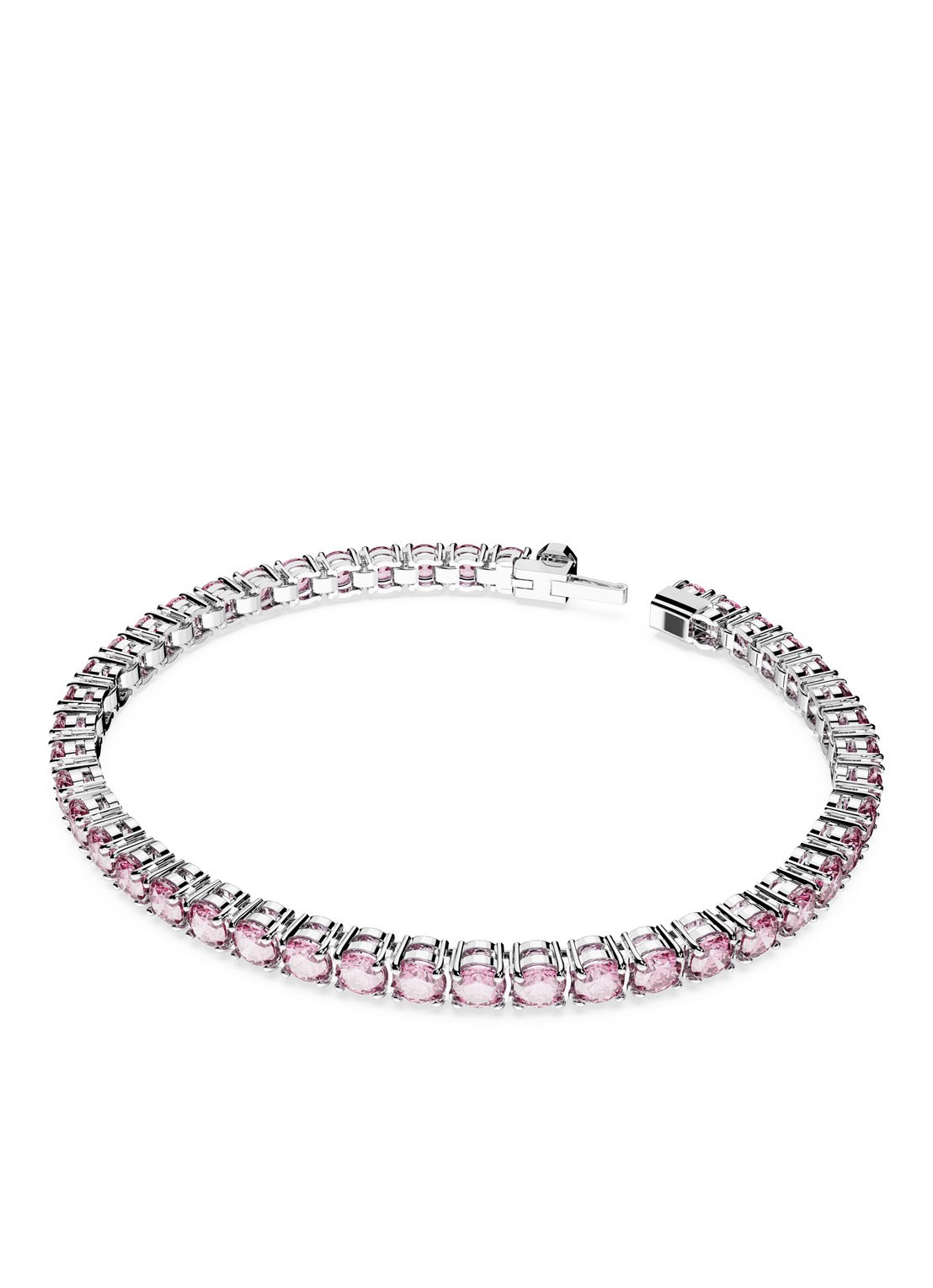 Swarovski Matrix armband met kristal M - detail 3 roze