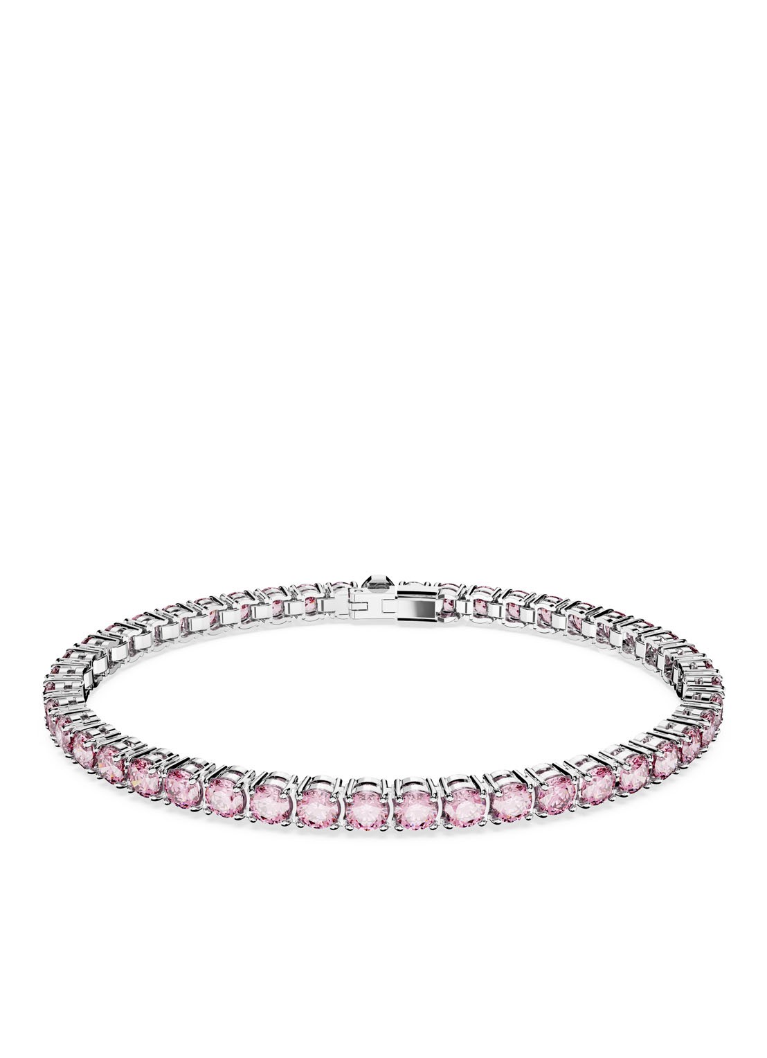 Swarovski Matrix armband met kristal M - voorkant roze