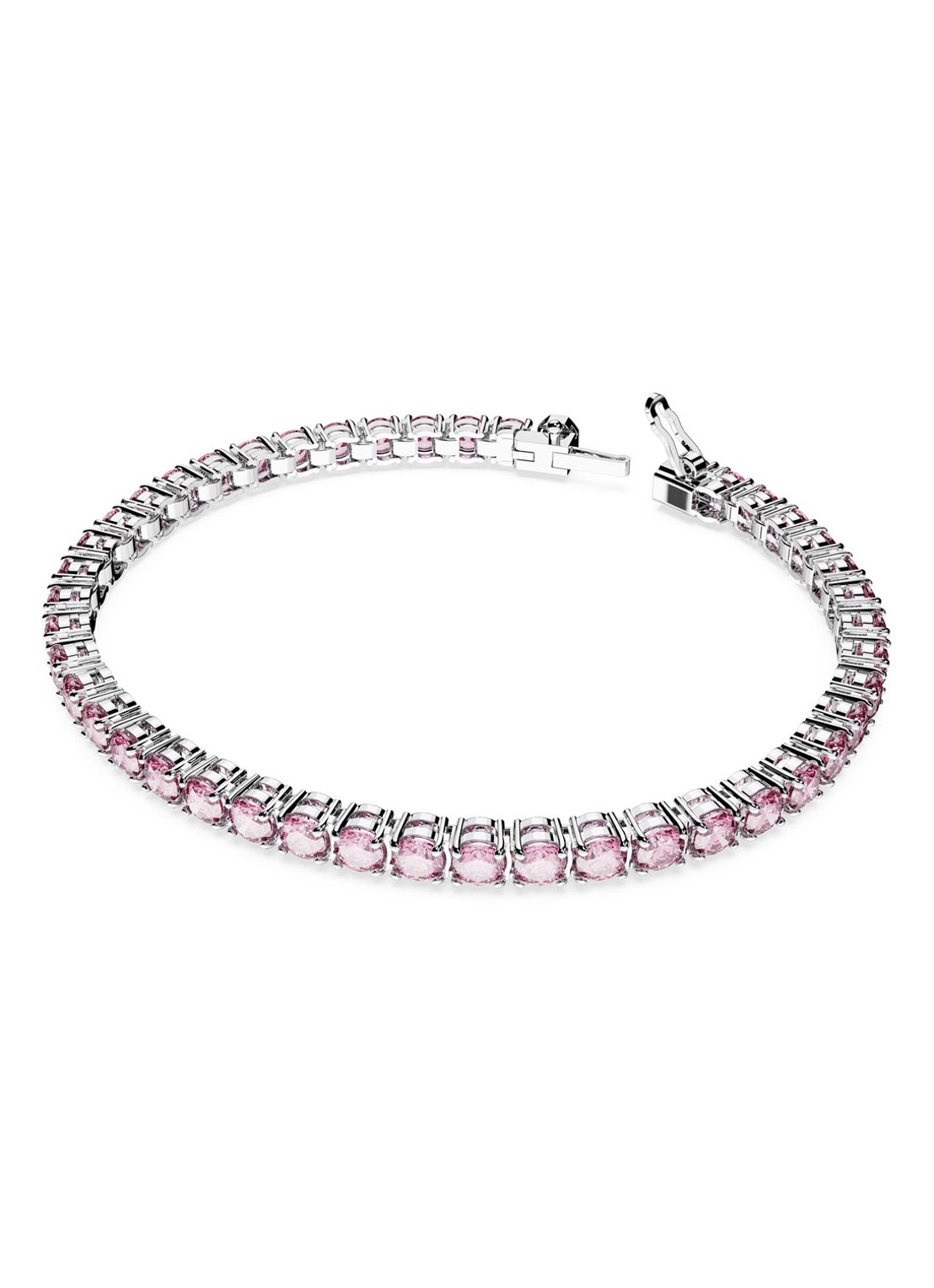 Swarovski Matrix armband met kristal M - voorkant 2 roze