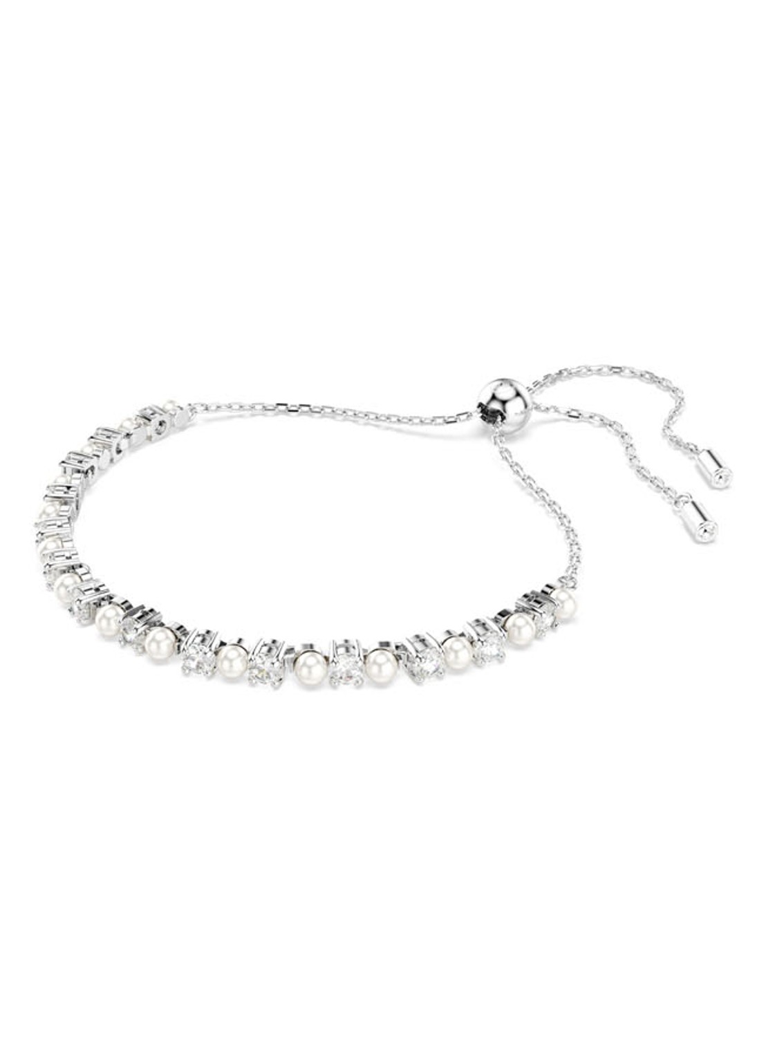 Swarovski Matrix armband met kristal M - detail zilver