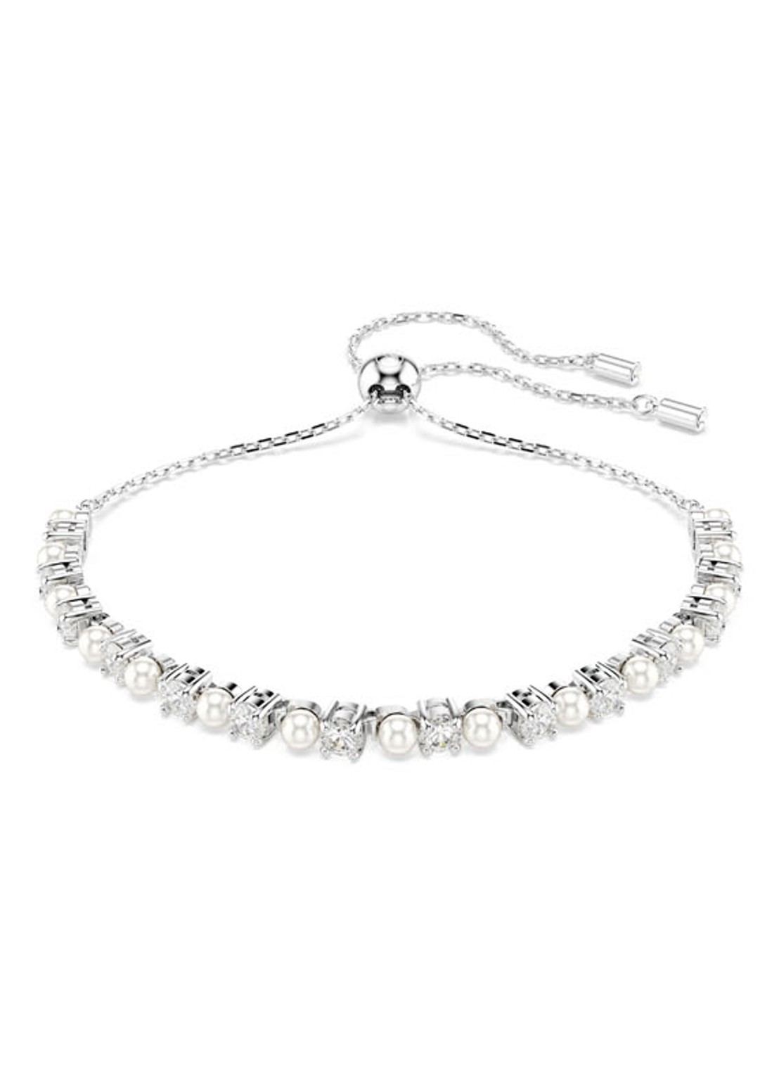 Swarovski Matrix armband met kristal M - voorkant 4 zilver