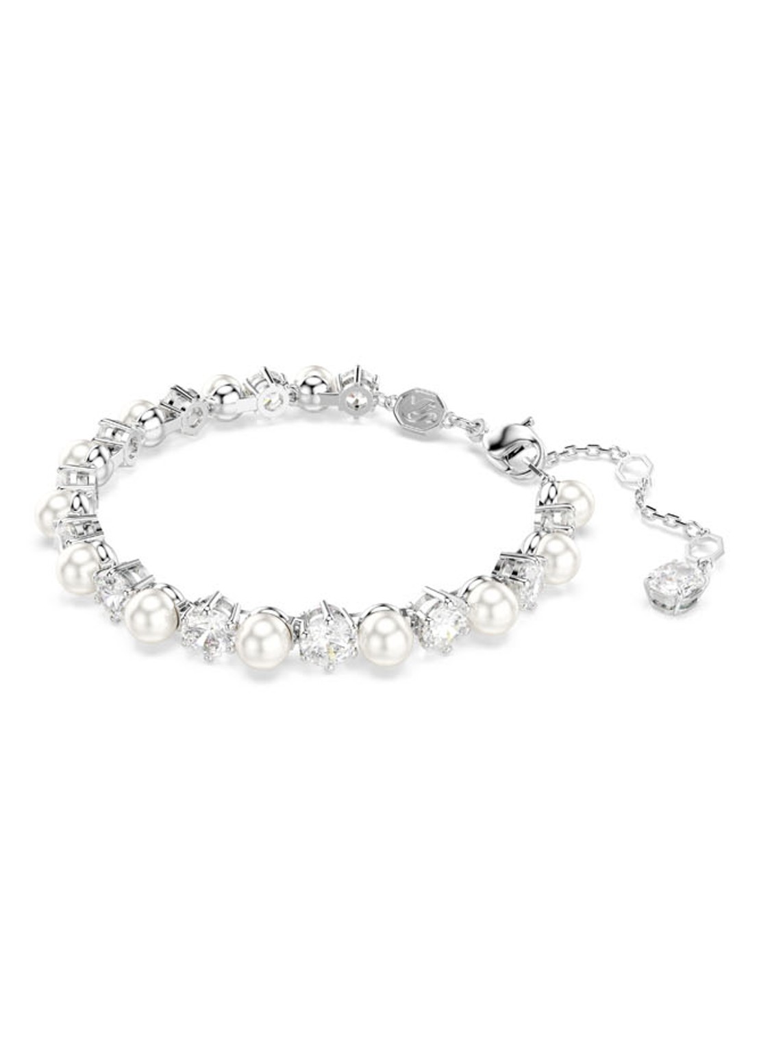 Swarovski Matrix armband met kristal M - detail zilver