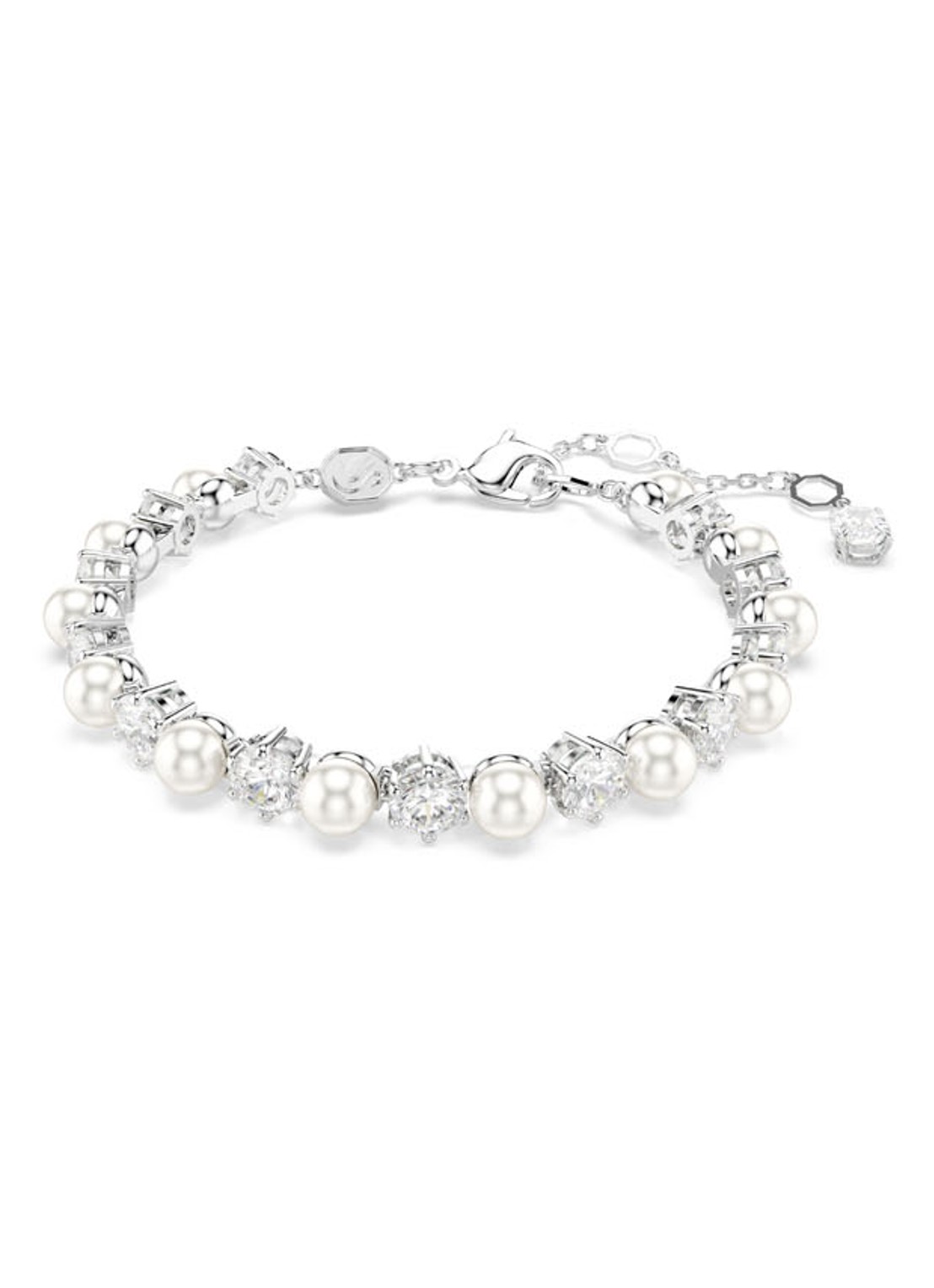 Swarovski Matrix armband met kristal M - voorkant 4 zilver