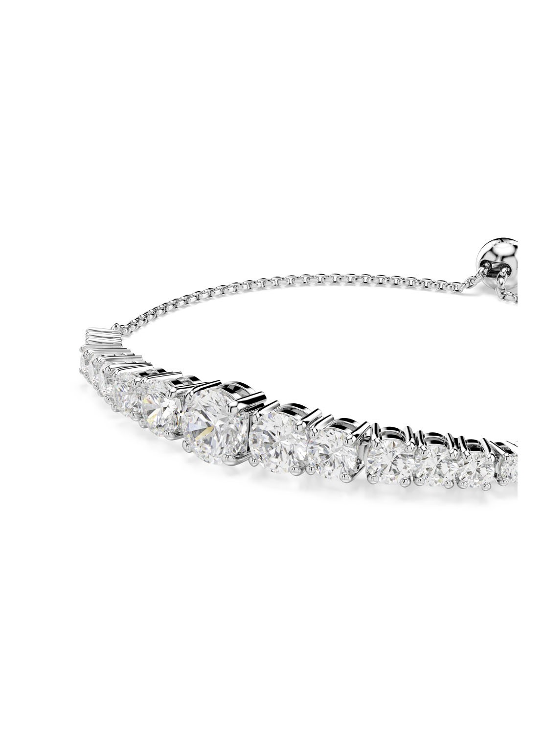 Swarovski Matrix armband met kristal M - detail 3 zilver