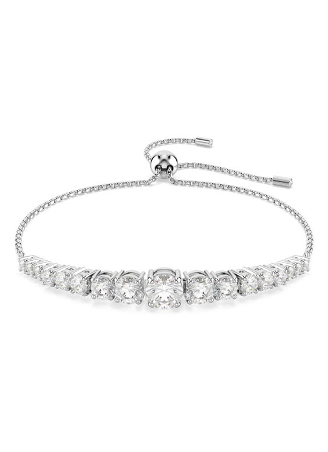 Swarovski Matrix armband met kristal M - voorkant 5 zilver