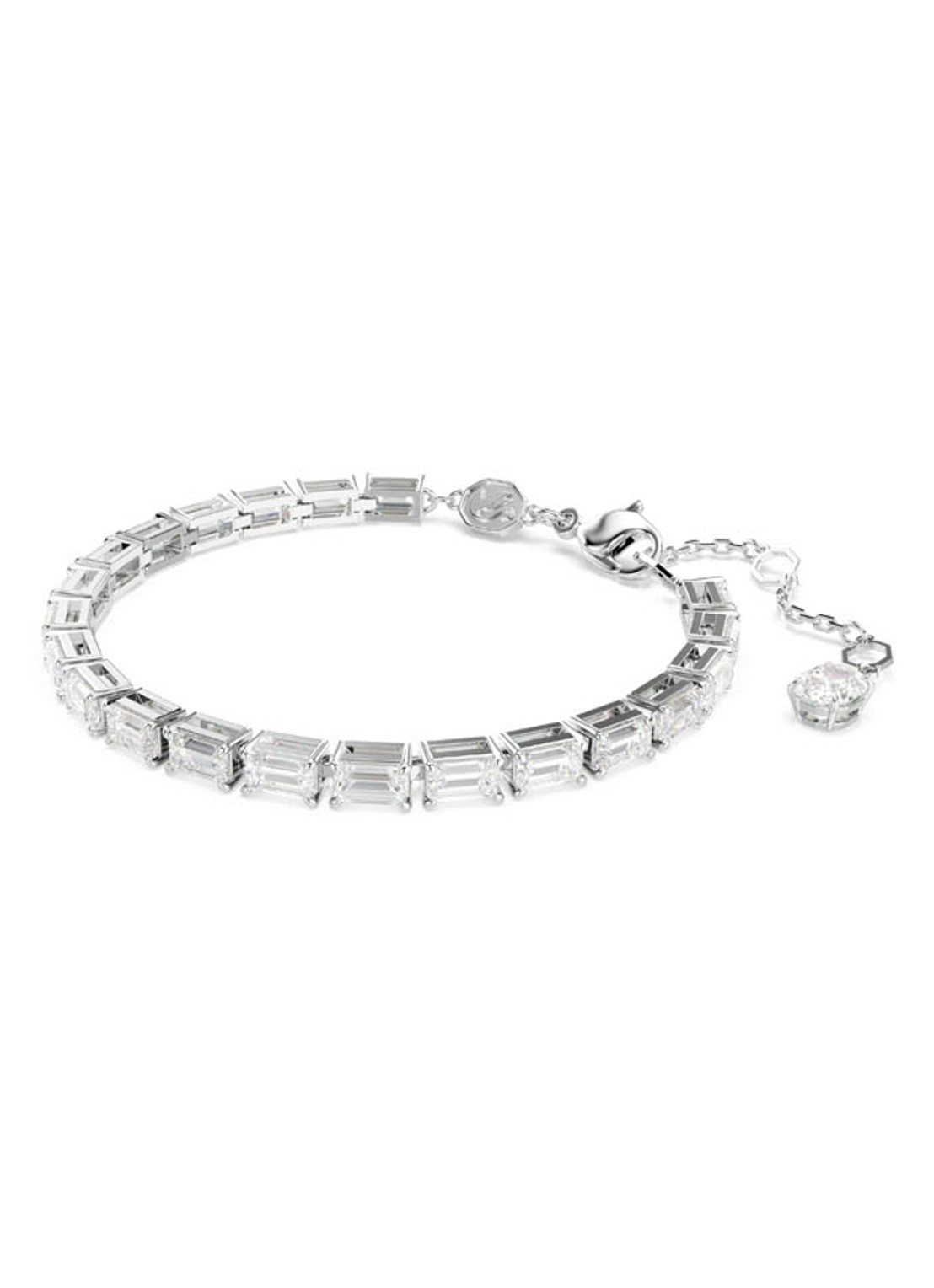 Swarovski Matrix armband met kristal M - detail zilver