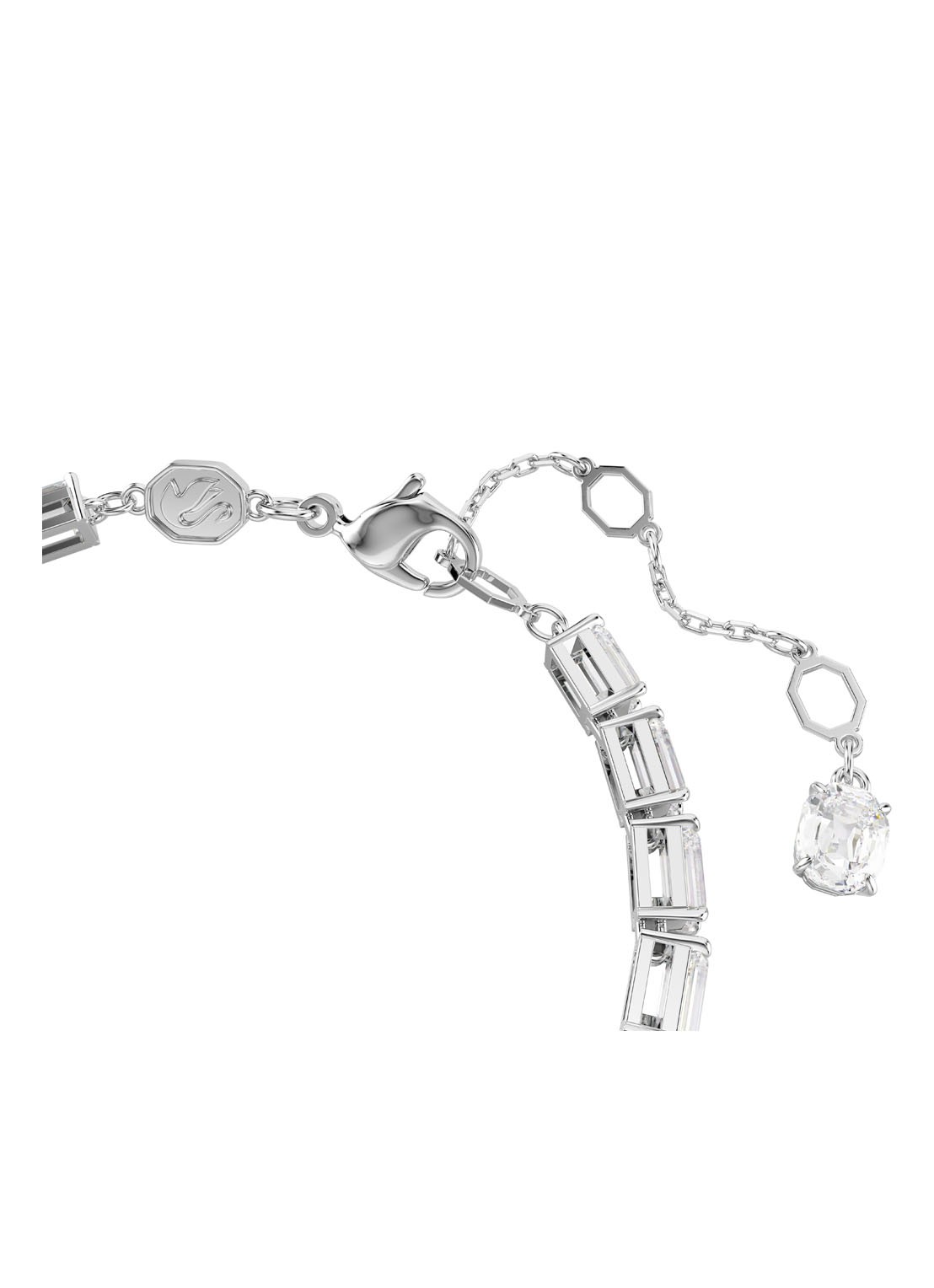 Swarovski Matrix armband met kristal M - detail 2 zilver