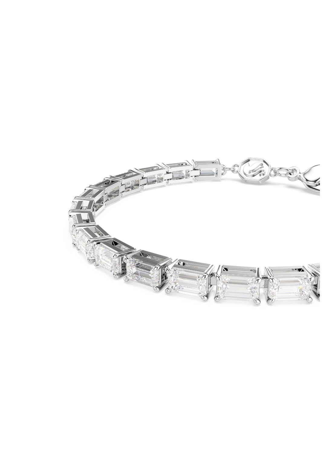 Swarovski Matrix armband met kristal M - detail 3 zilver