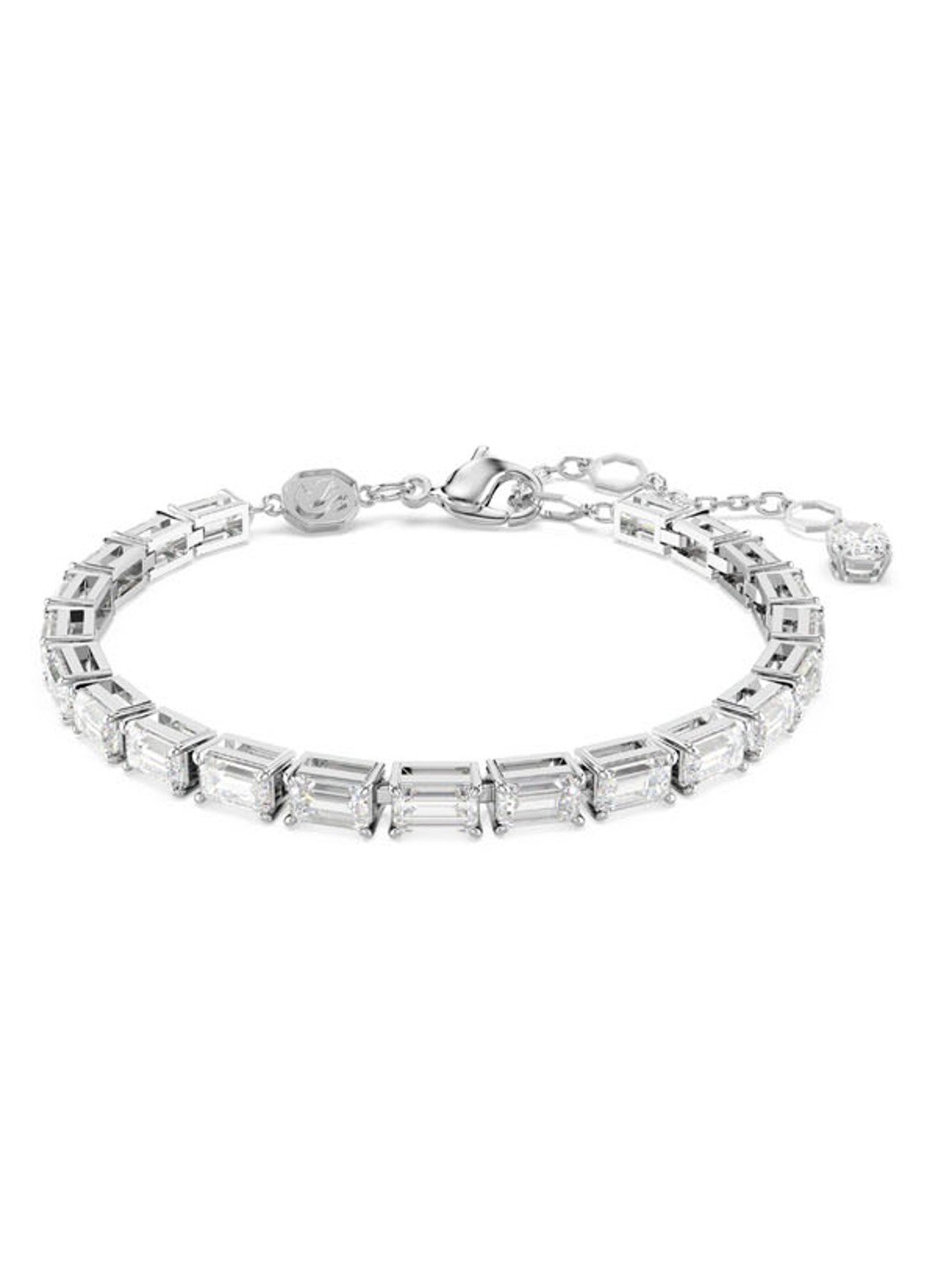 Swarovski Matrix armband met kristal M - voorkant 5 zilver