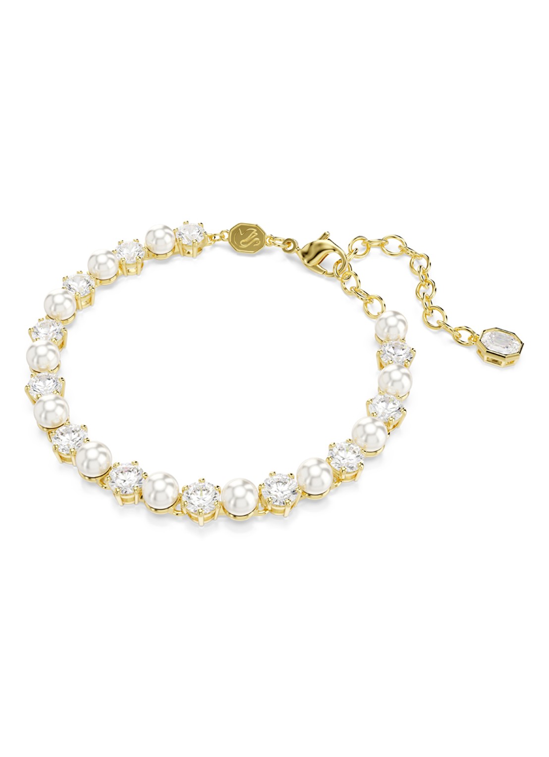 Swarovski Matrix armband met kristal - detail 2 goud