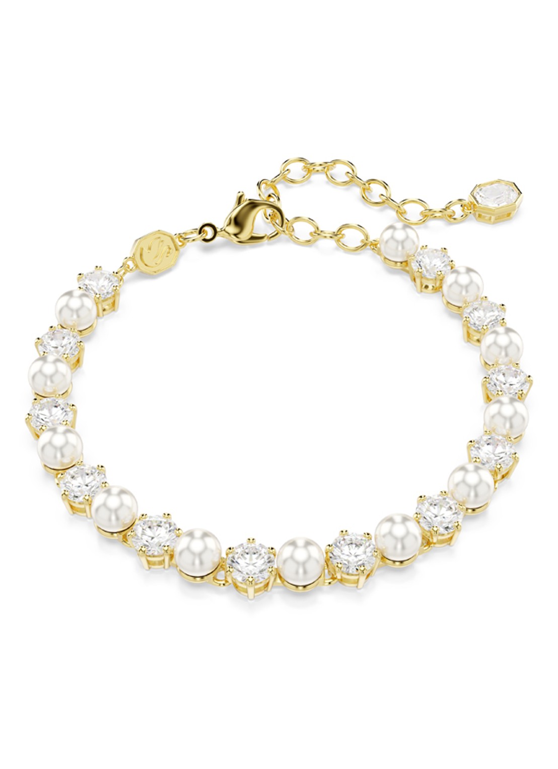 Swarovski Matrix armband met kristal - voorkant goud