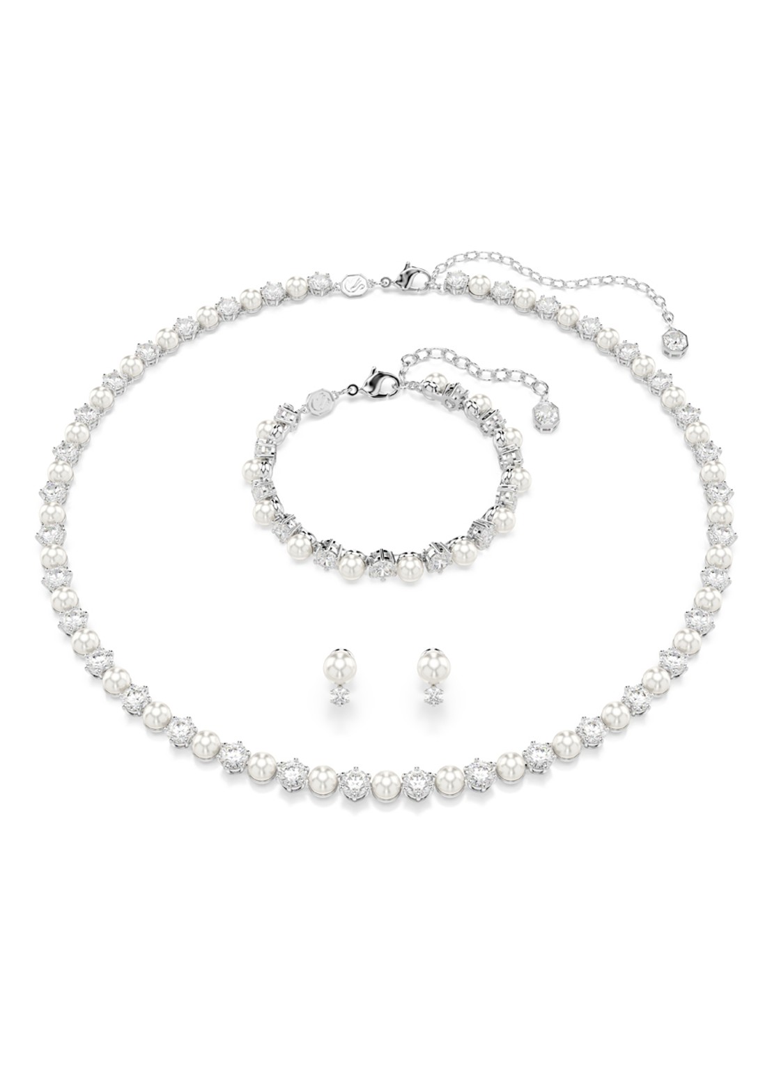 Swarovski Matrix armband met kristal - voorkant 6 zilver