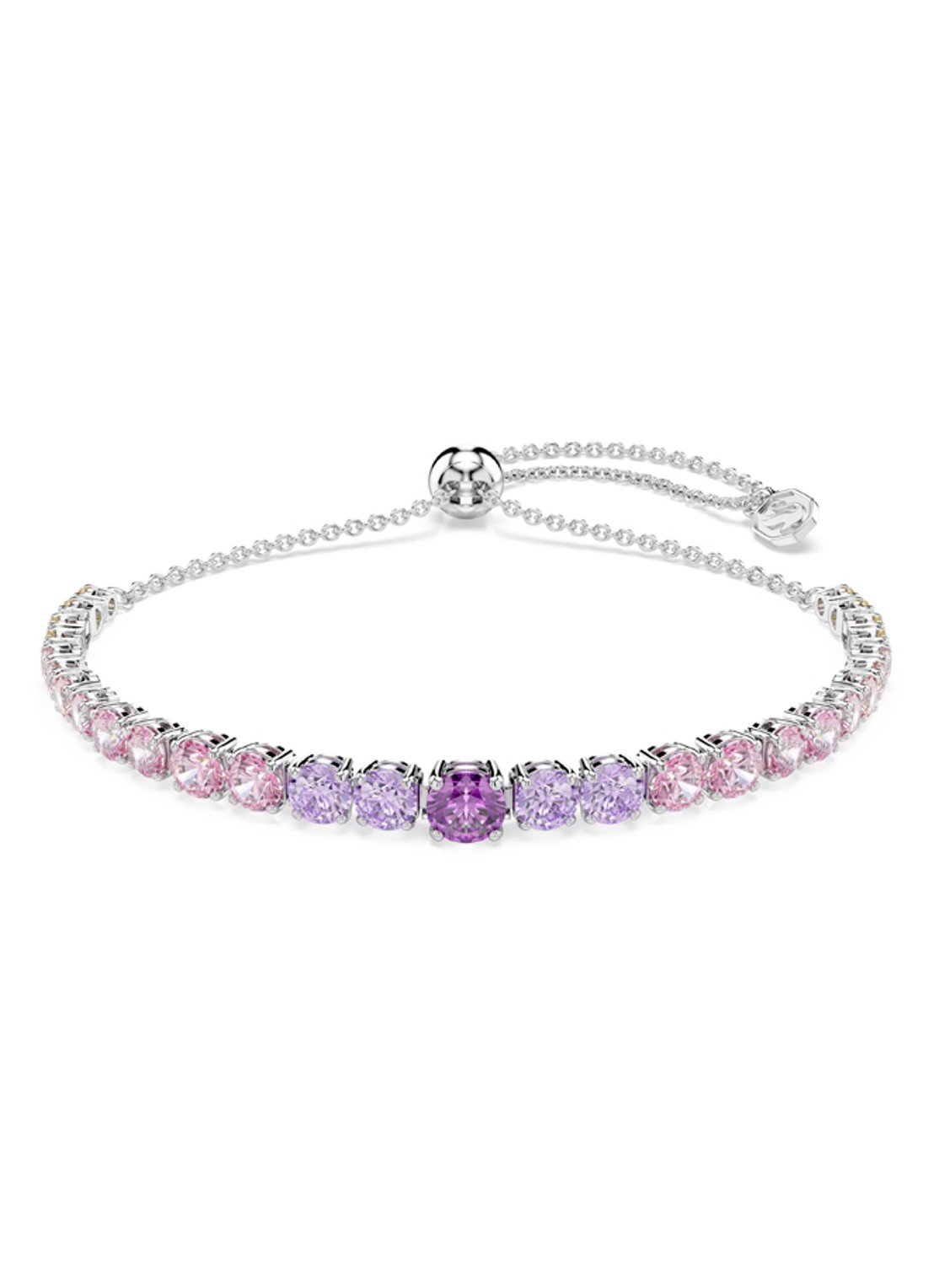 Swarovski Matrix armband met kristal - voorkant zilver
