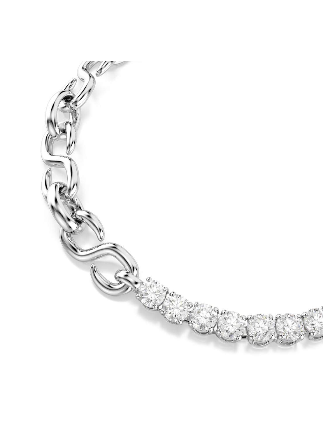 Swarovski Matrix armband met kristal - detail zilver