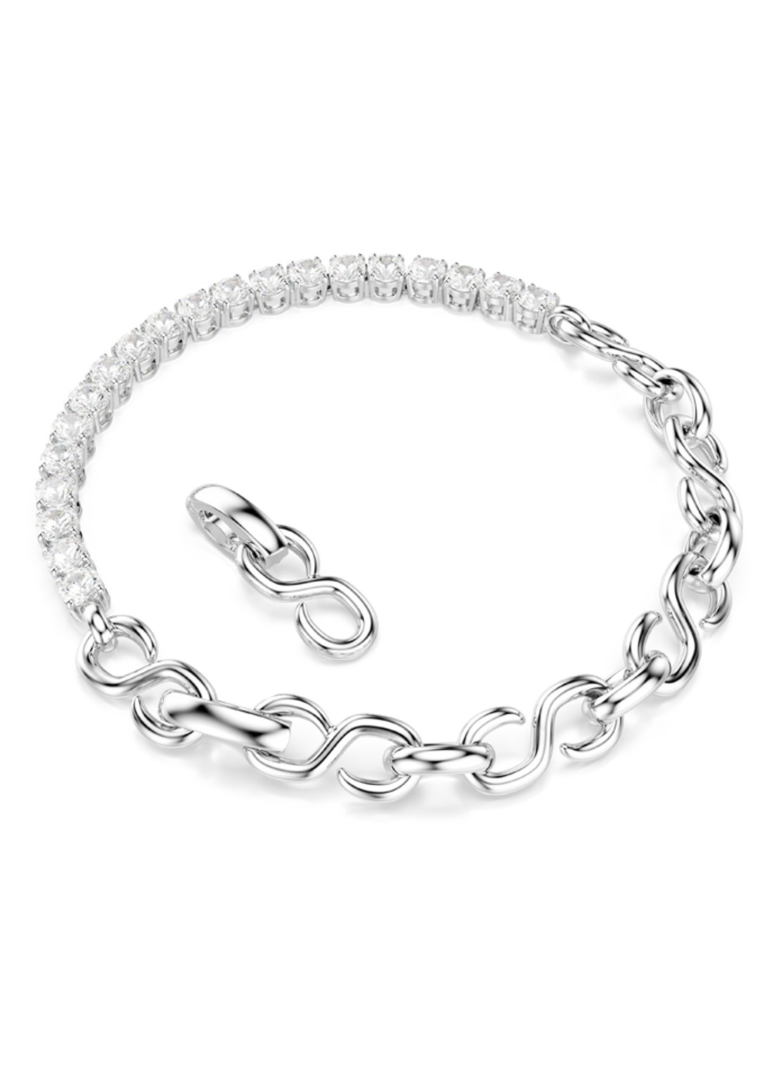 Swarovski Matrix armband met kristal - detail 3 zilver