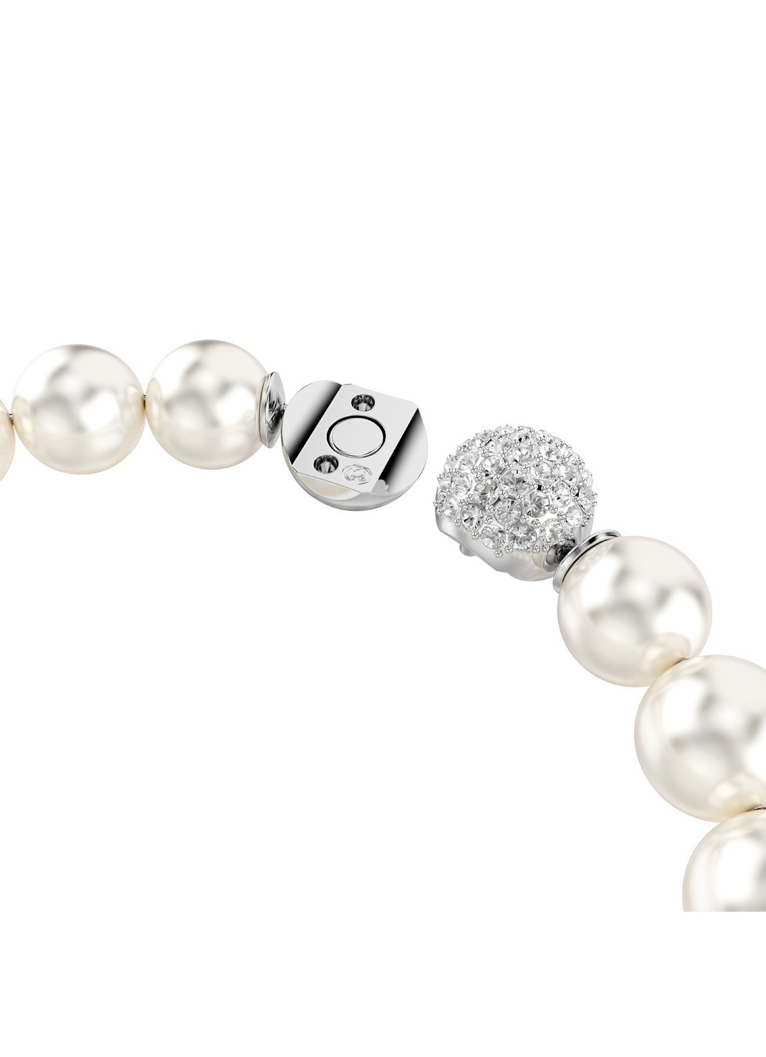 Swarovski Matrix armband met parels - detail 3 parelmoer