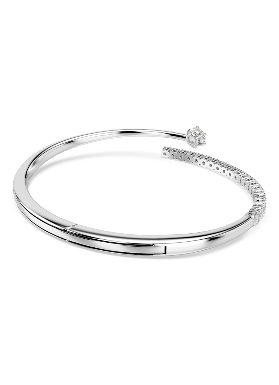 Swarovski Matrix bangle met kristal  - detail 4 zilver